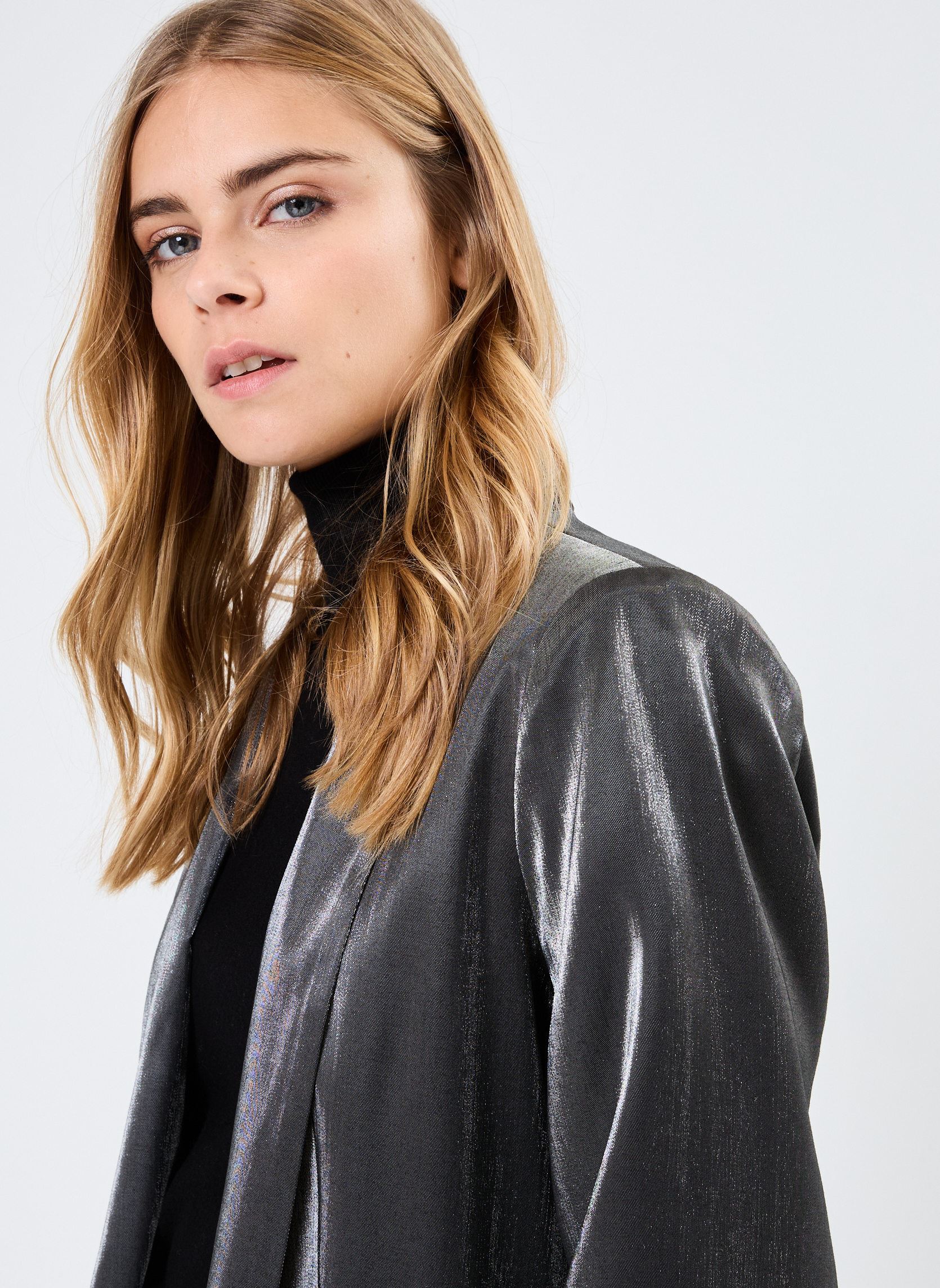 Vestes de blazer Pcbosella 3/4 Shiny Blazer Noos Bc femme noir Pieces Vestes de blazer Pcbosella 3/4 Shiny Blazer Noos Bc femme noir BLACK