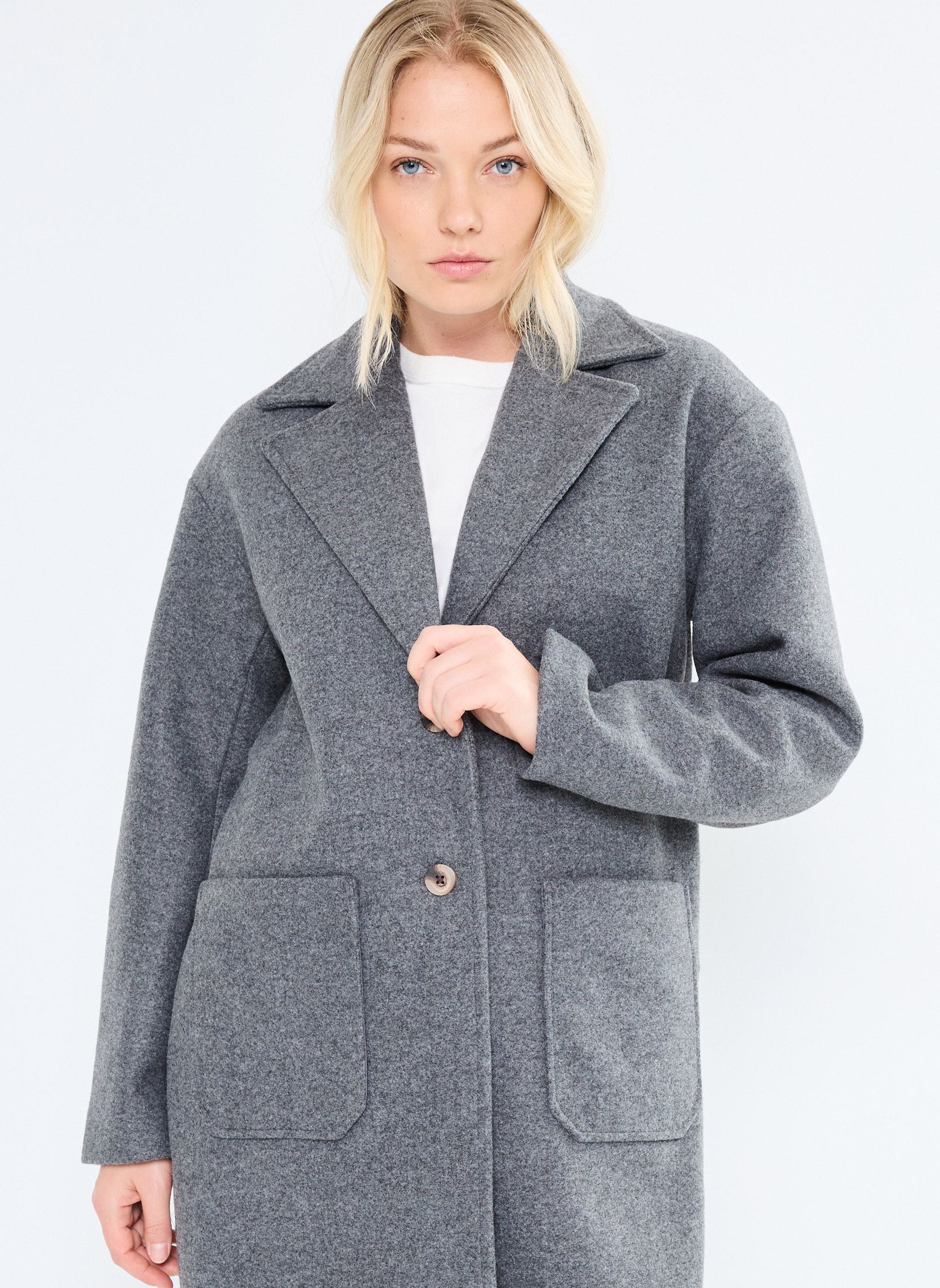 Mäntel Pcjili Long Coat Bc damen grau Pieces Mäntel Pcjili Long Coat Bc damen grau Dark Grey Melange