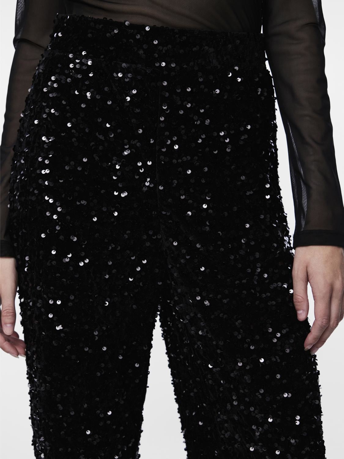 Straight Leg Hosen Pckam Hw Wide Pant Bc damen schwarz Pieces Straight Leg Hosen Pckam Hw Wide Pant Bc damen schwarz BLACK