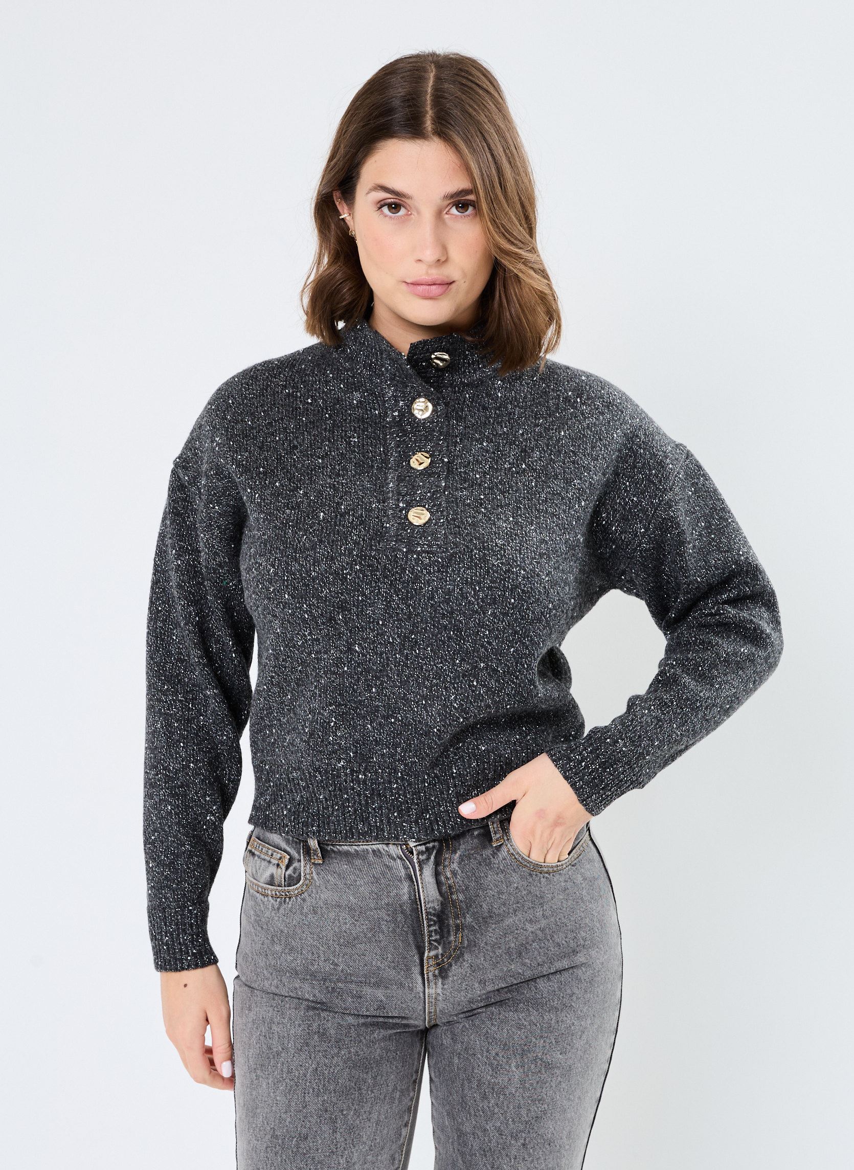 Pulls Pcnalima Ls High Neck Pullover Bc femme gris Pieces Pulls Pcnalima Ls High Neck Pullover Bc femme gris DARK GREY MELANGE