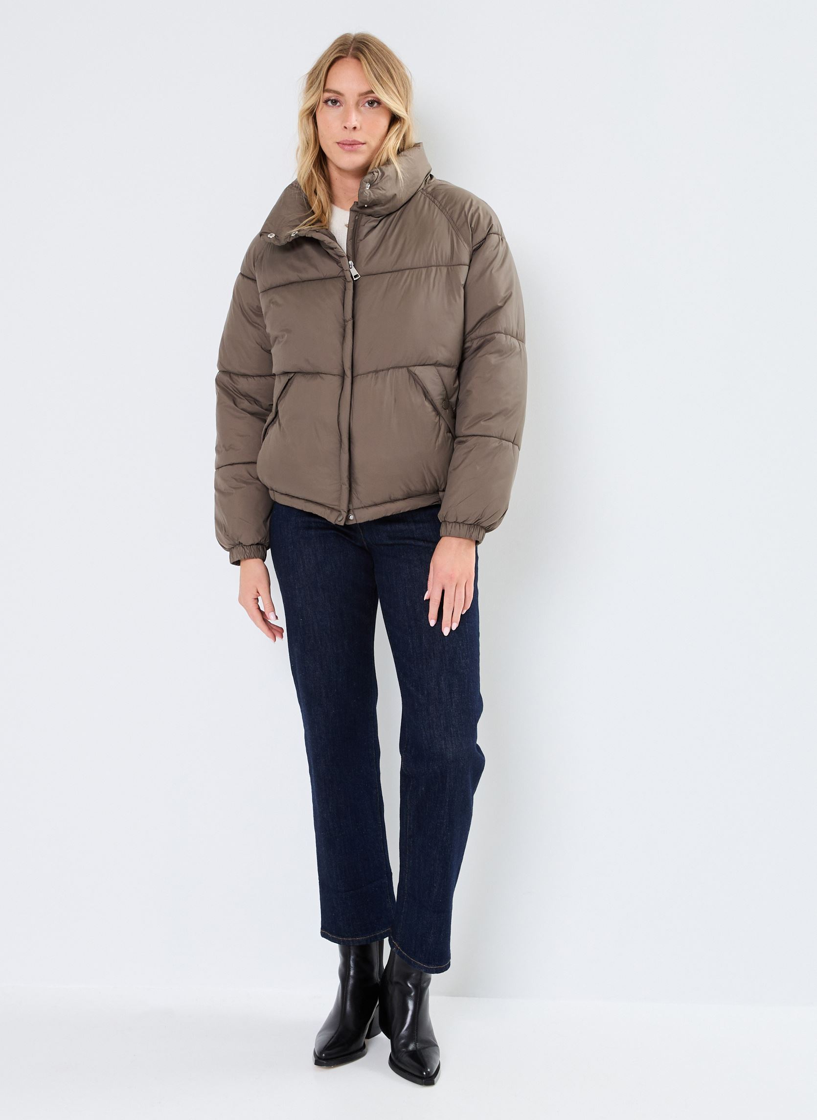 Daunenjacken Pcnaomy High Collar Puffer Jacket damen braun Pieces Daunenjacken Pcnaomy High Collar Puffer Jacket damen braun morel