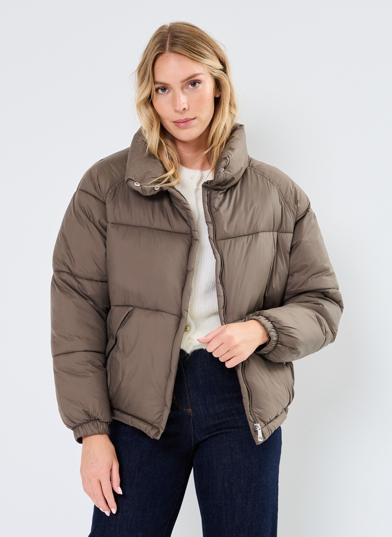 Daunenjacken Pcnaomy High Collar Puffer Jacket damen braun Pieces Daunenjacken Pcnaomy High Collar Puffer Jacket damen braun morel