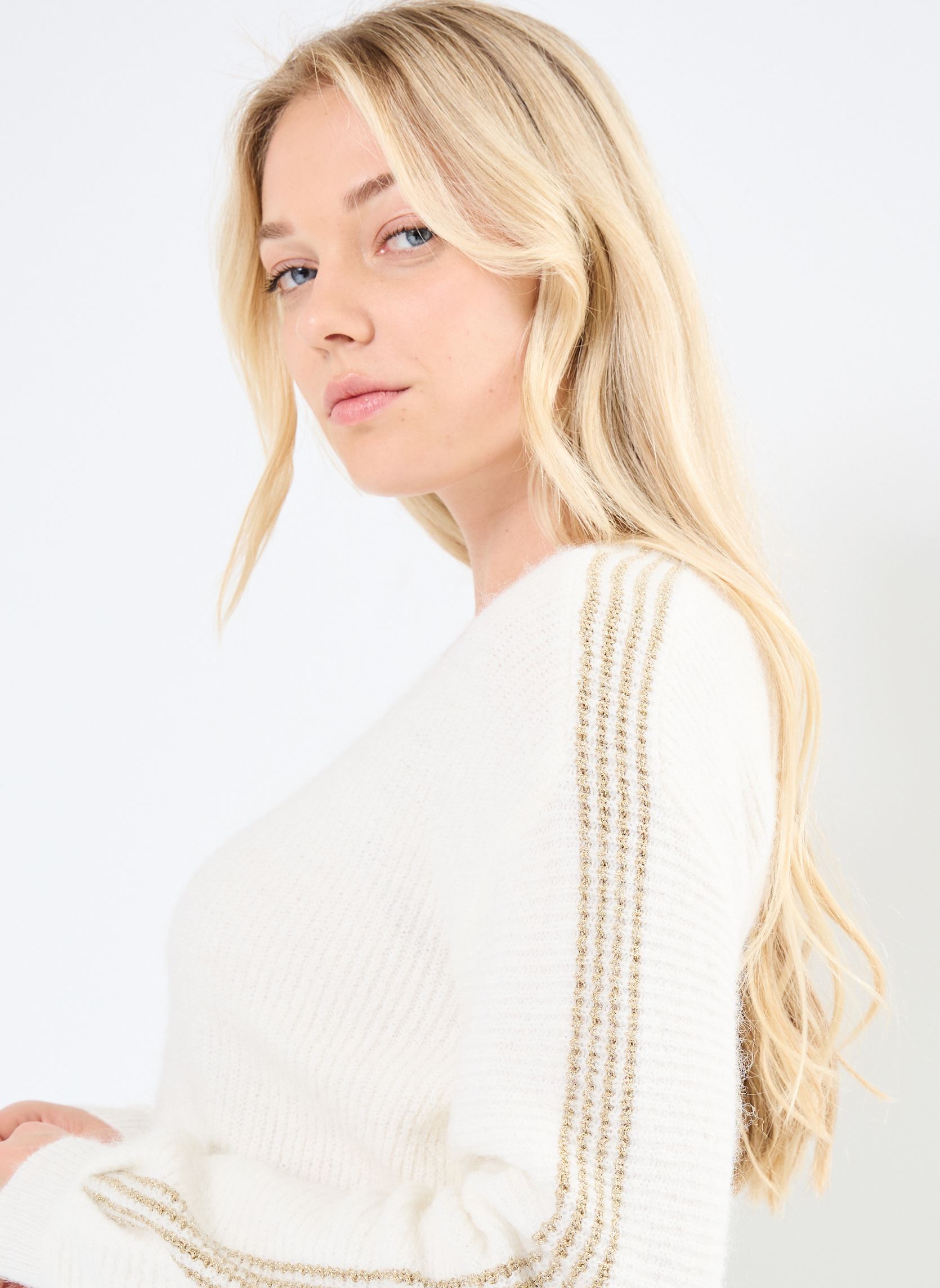 Pullover Pcnibe Ls Knit Pullover Fc Bc damen weiß Pieces Pullover Pcnibe Ls Knit Pullover Fc Bc damen weiß Cloud Dancer