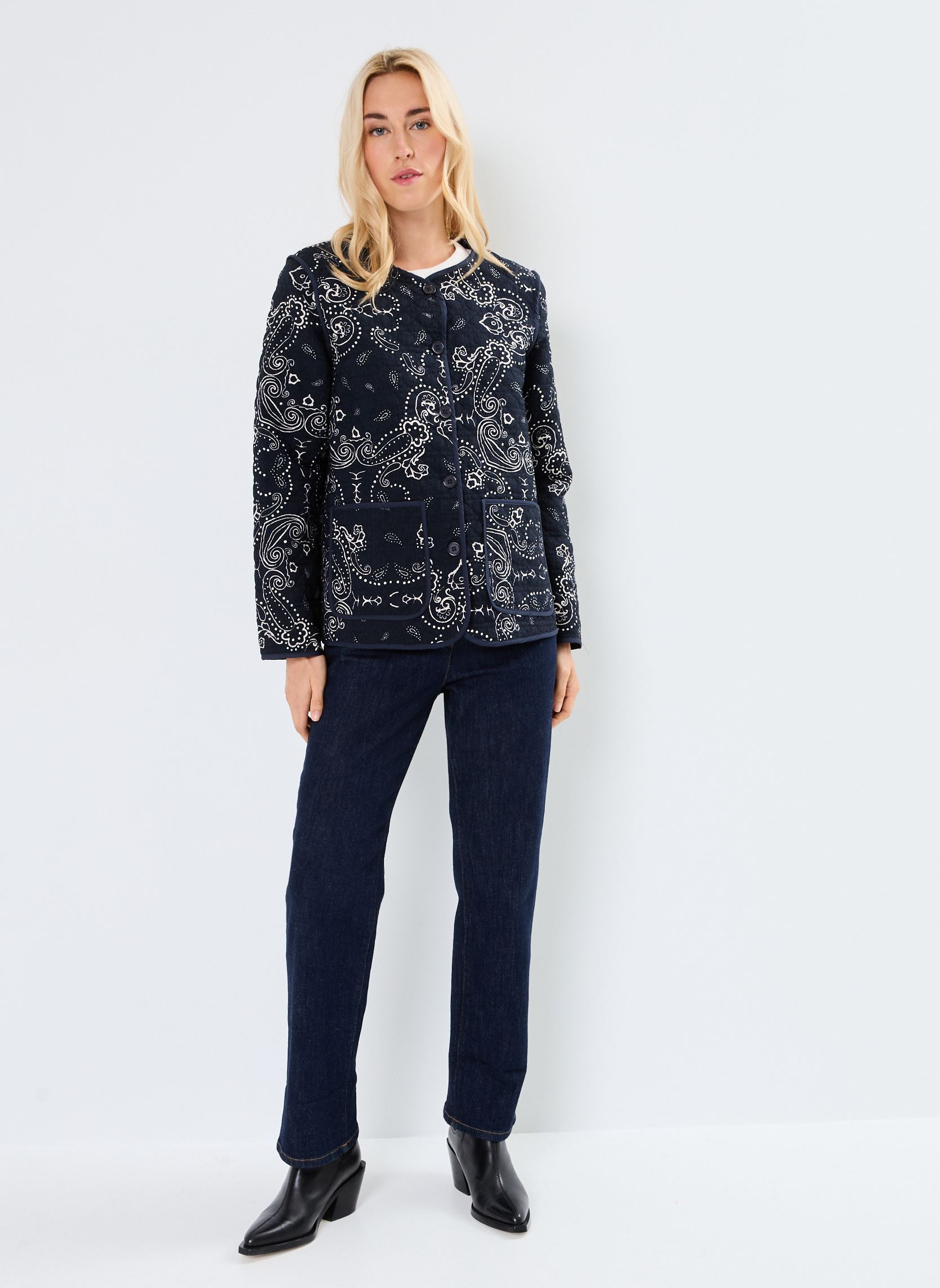 Vestes Pcnira Ls Quilted Jacket Fc Bc femme bleu Pieces Vestes Pcnira Ls Quilted Jacket Fc Bc femme bleu SKY CAPTAIN