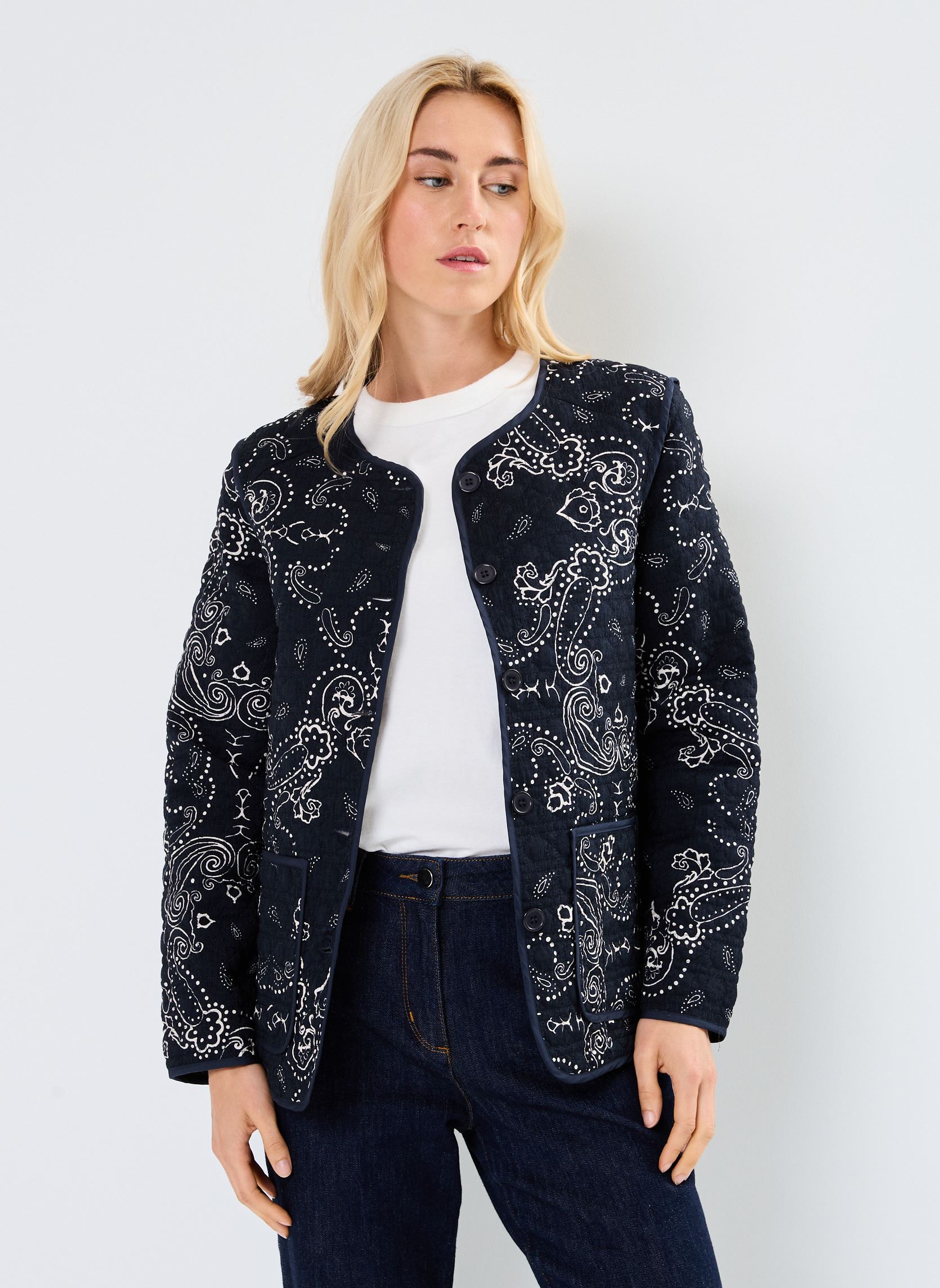 Vestes Pcnira Ls Quilted Jacket Fc Bc femme bleu Pieces Vestes Pcnira Ls Quilted Jacket Fc Bc femme bleu SKY CAPTAIN