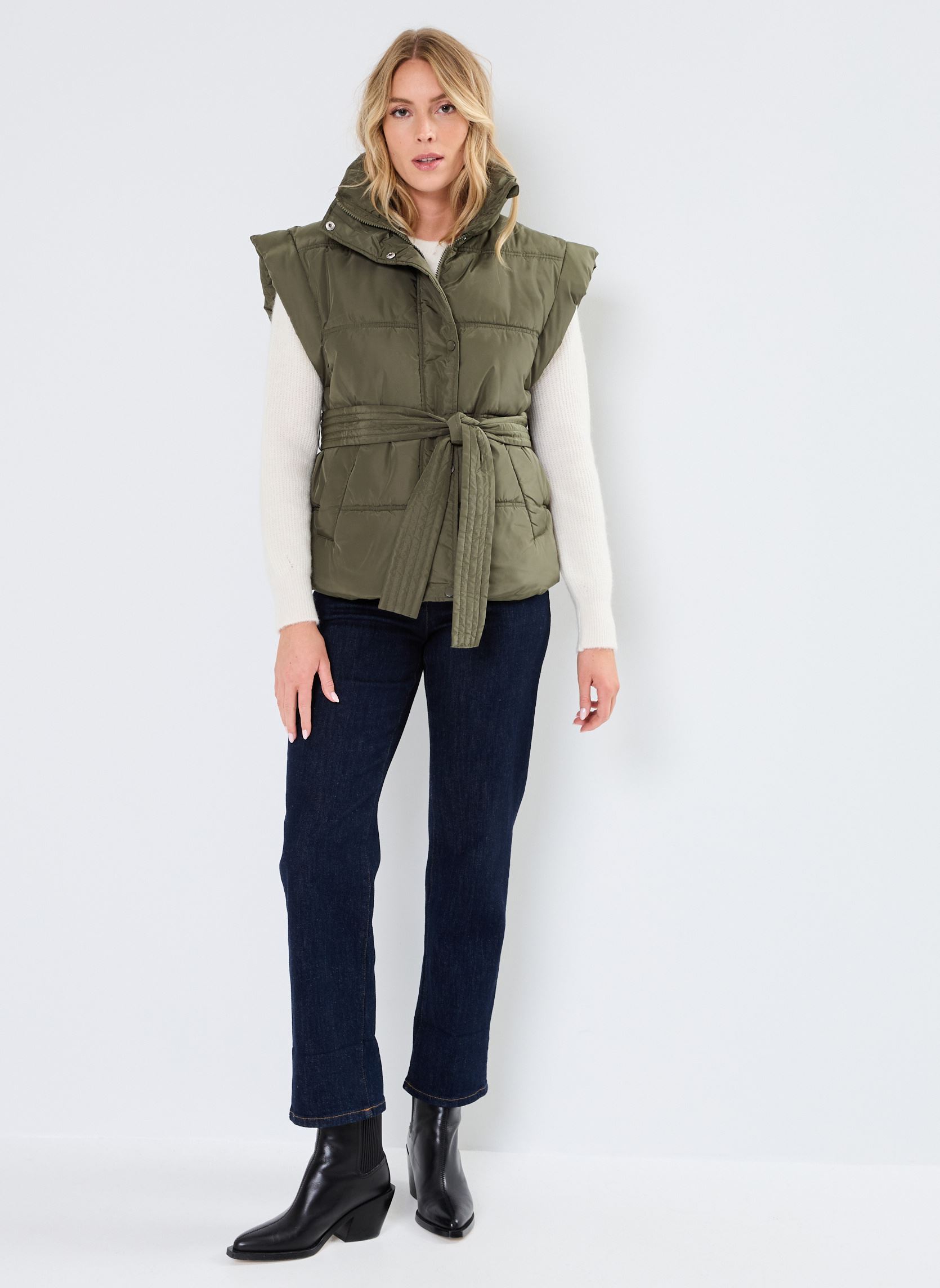 Doudounes sans manches Pcnoora Vest femme vert Pieces Doudounes sans manches Pcnoora Vest femme vert Forest Night