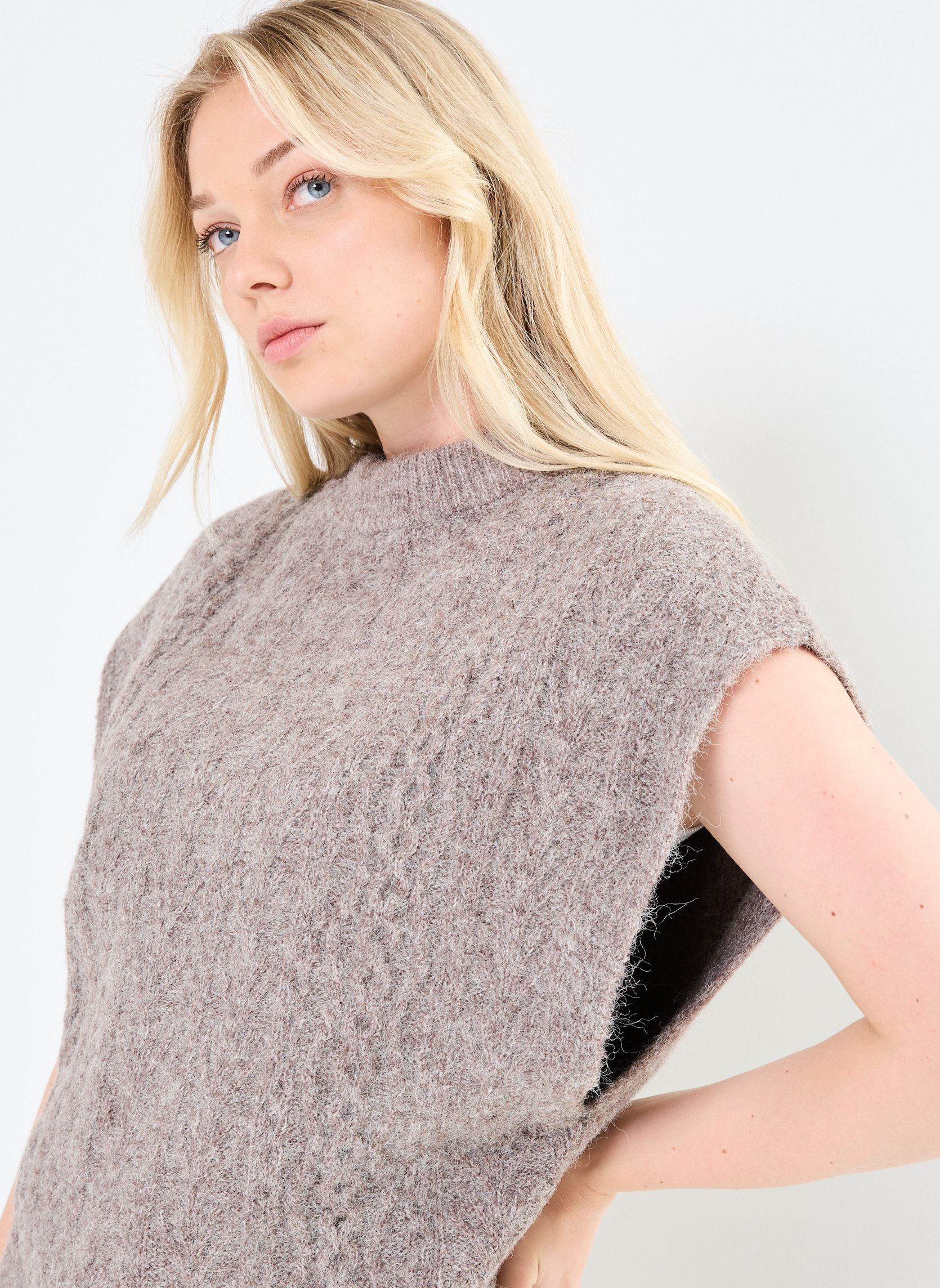 Pulls Pcnosie Poncho Bc femme gris Pieces Pulls Pcnosie Poncho Bc femme gris Fossil