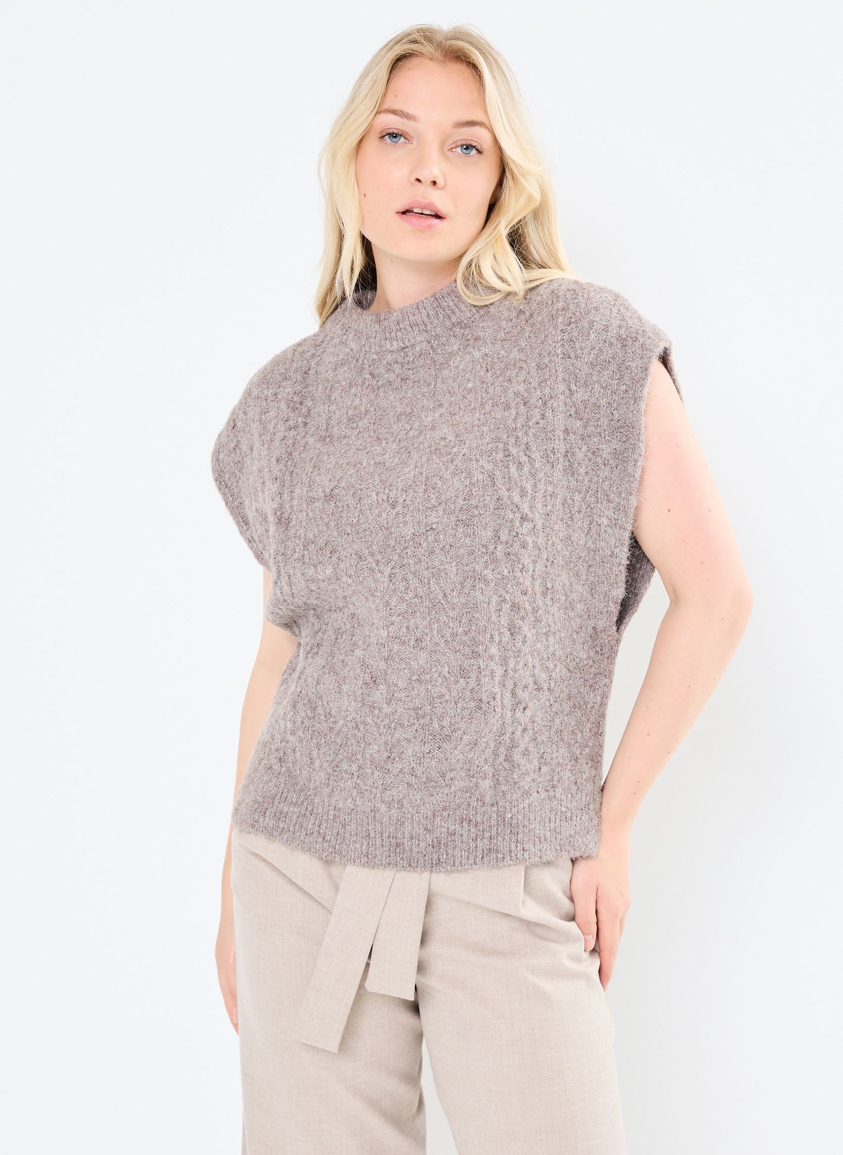 Pulls Pcnosie Poncho Bc femme gris Pieces Pulls Pcnosie Poncho Bc femme gris Fossil