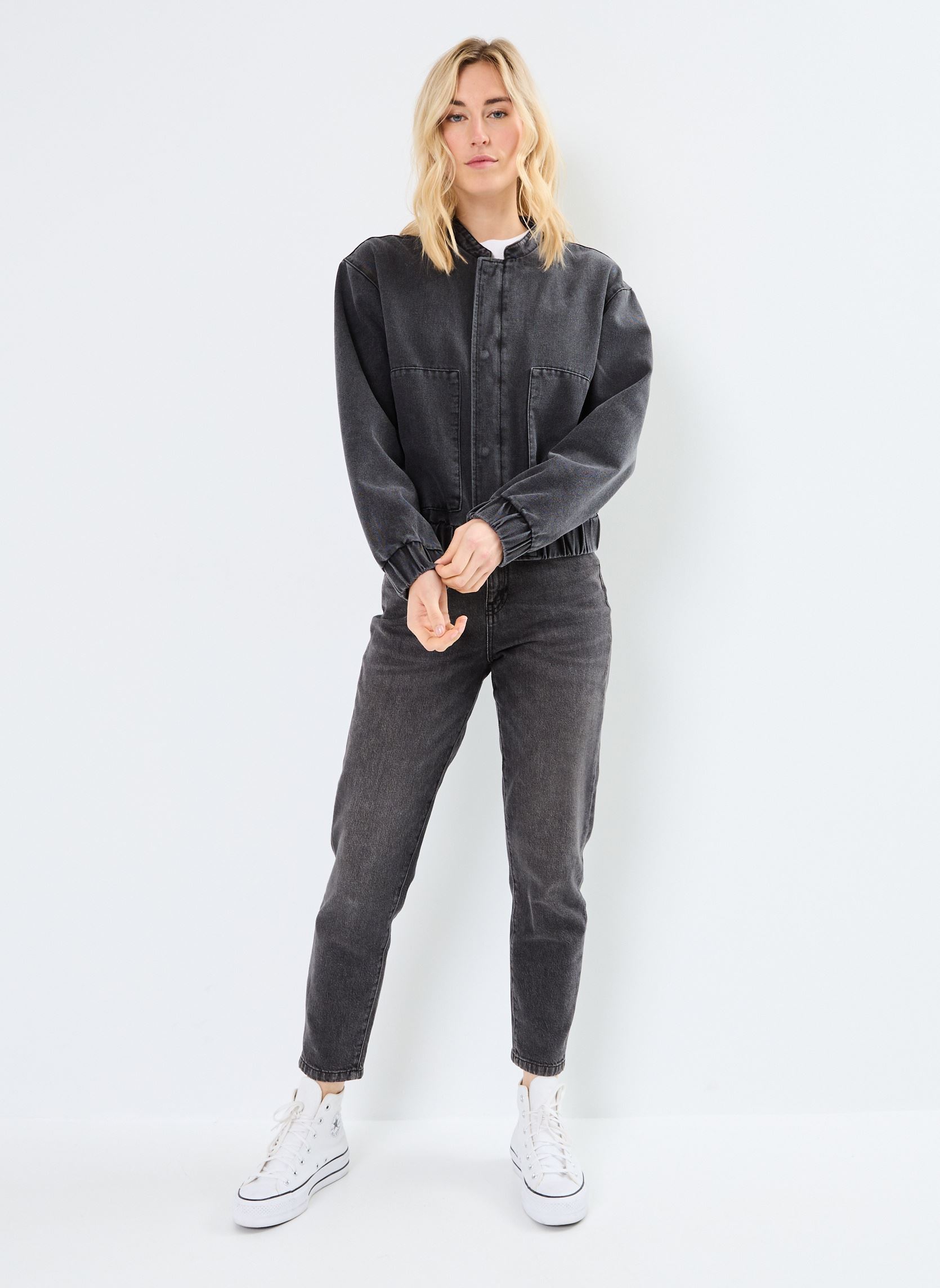Jacken Pcpenelope Denim Bomber damen grau Pieces Jacken Pcpenelope Denim Bomber damen grau Medium Grey Melange