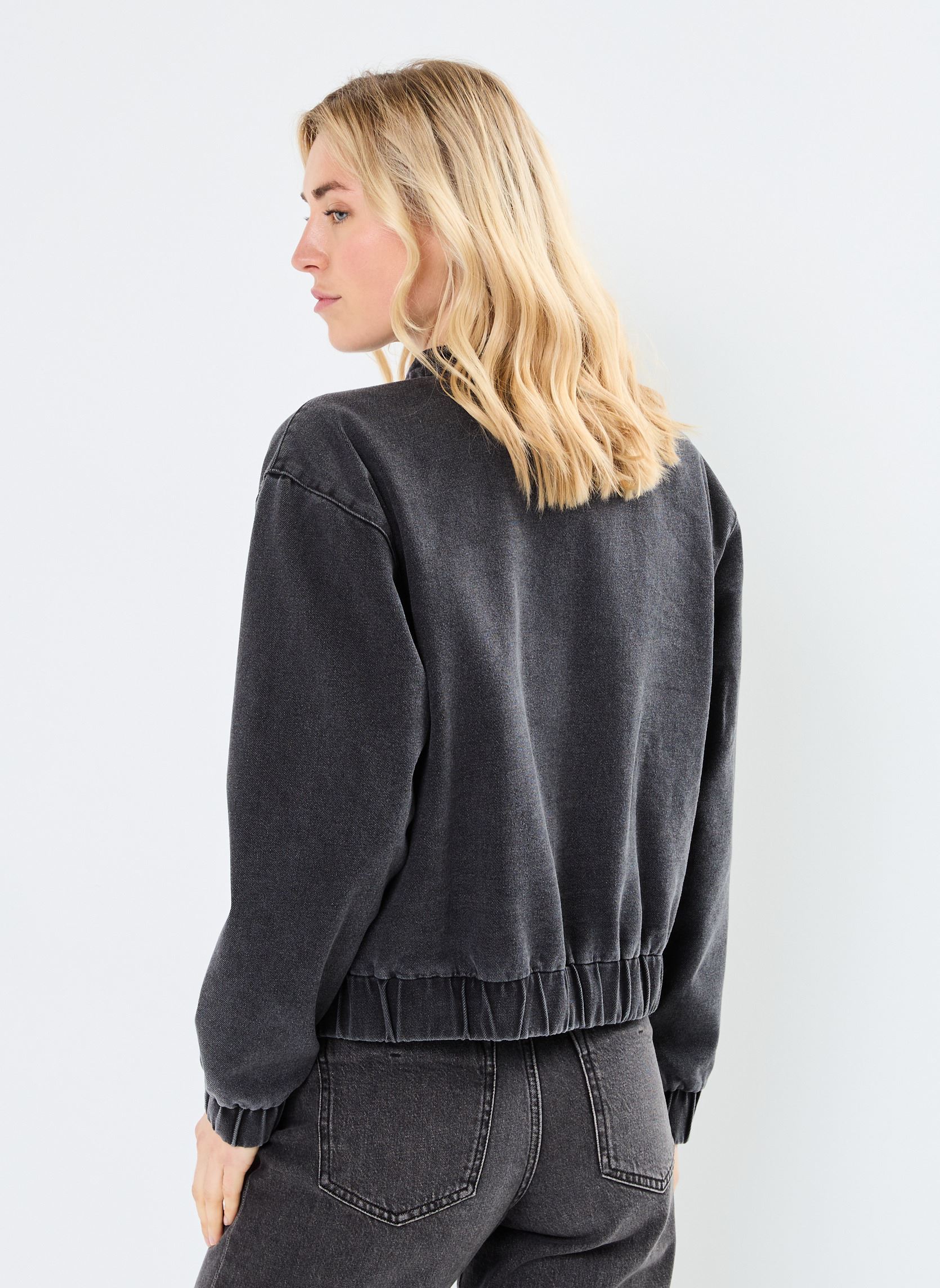 Jacken Pcpenelope Denim Bomber damen grau Pieces Jacken Pcpenelope Denim Bomber damen grau Medium Grey Melange