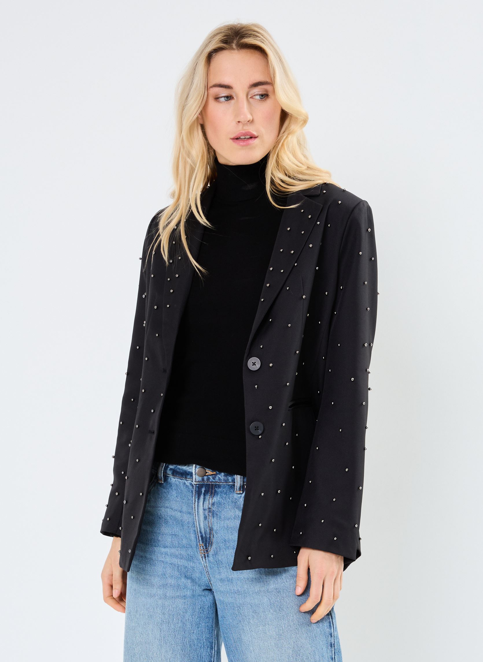 Blazer Pcru Ls Embelish Blazer damen schwarz Pieces Blazer Pcru Ls Embelish Blazer damen schwarz Black