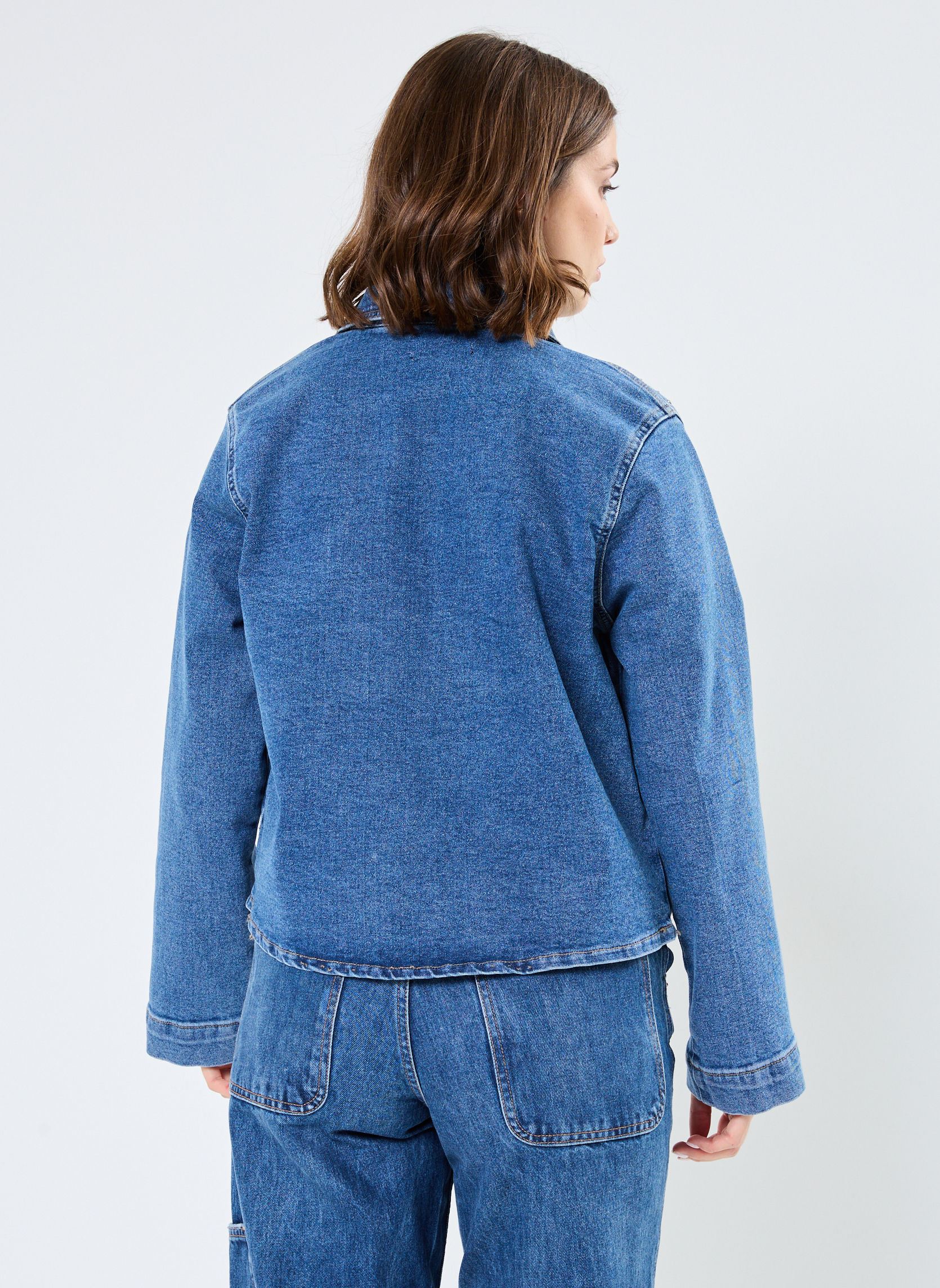 Langarm-Hemden Pcsiffi Ls Shirt damen blau Pieces Langarm-Hemden Pcsiffi Ls Shirt damen blau Medium Blue Denim