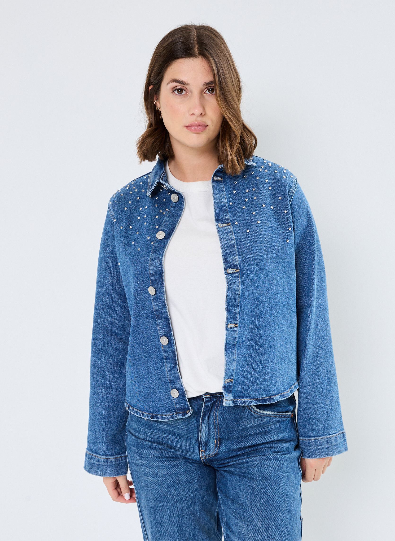 Langarm-Hemden Pcsiffi Ls Shirt damen blau Pieces Langarm-Hemden Pcsiffi Ls Shirt damen blau Medium Blue Denim