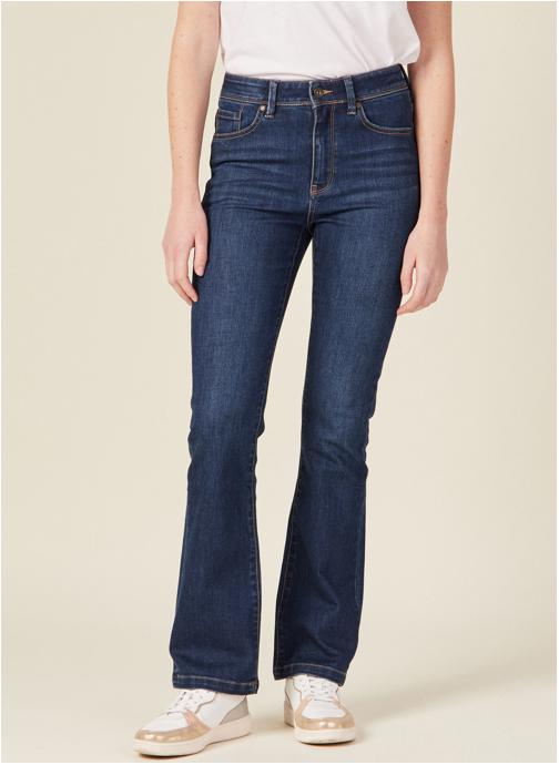 Bonobo Jeans droit BALI-BUTTONC femme bleu