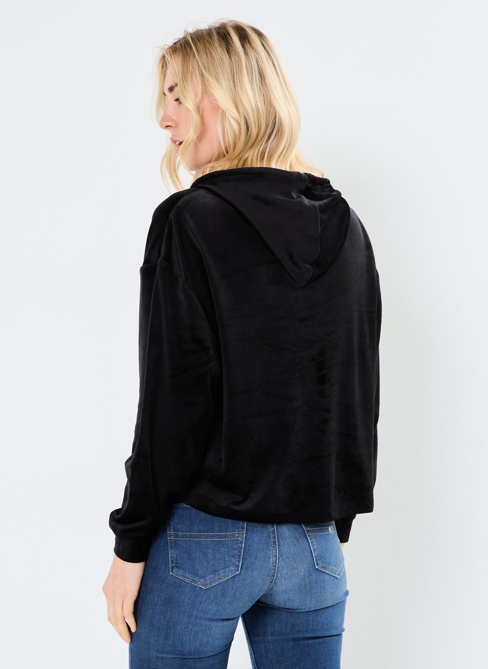 Hoodies Pcsilli Ls Velvet Hoodie Fc Bc dames zwart Pieces Hoodies Pcsilli Ls Velvet Hoodie Fc Bc dames zwart Black