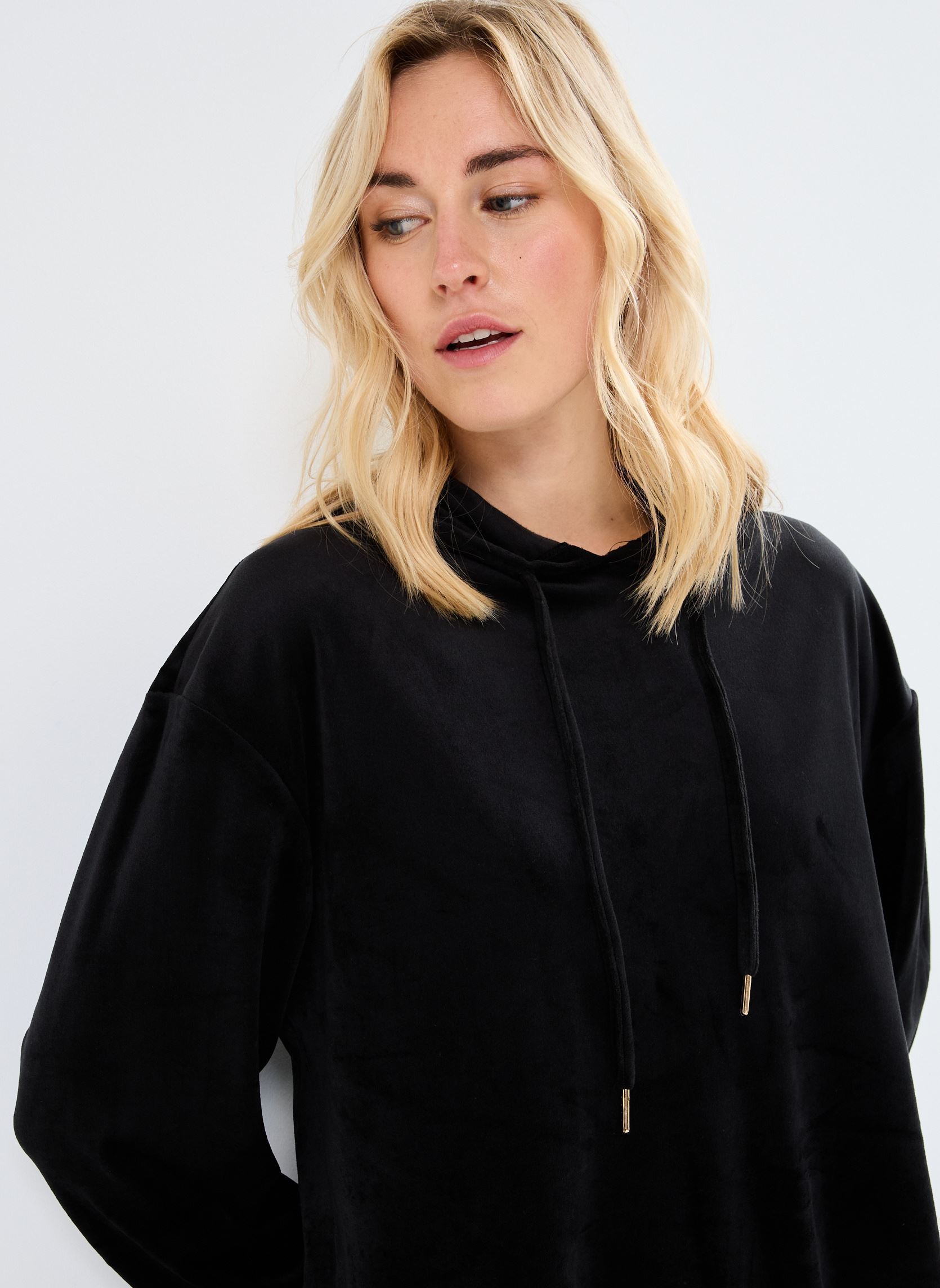 Hoodies Pcsilli Ls Velvet Hoodie Fc Bc dames zwart Pieces Hoodies Pcsilli Ls Velvet Hoodie Fc Bc dames zwart Black