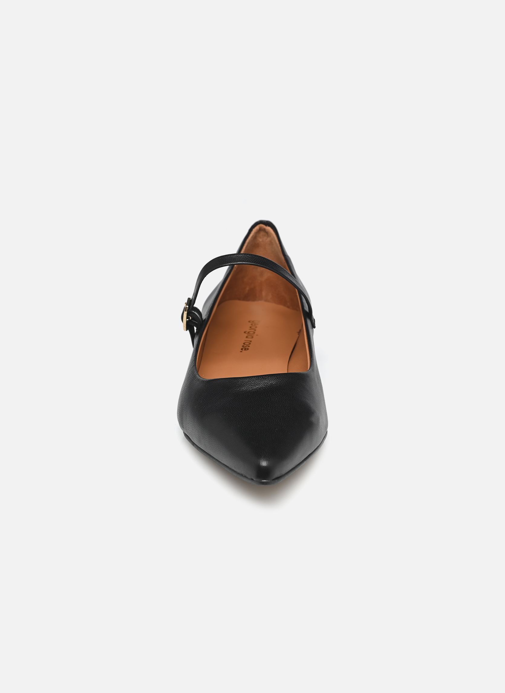Ballerines Plates Fornarina Cuir Rose/noir Avec Nœud - Taille 37, Occasion Très Bon état