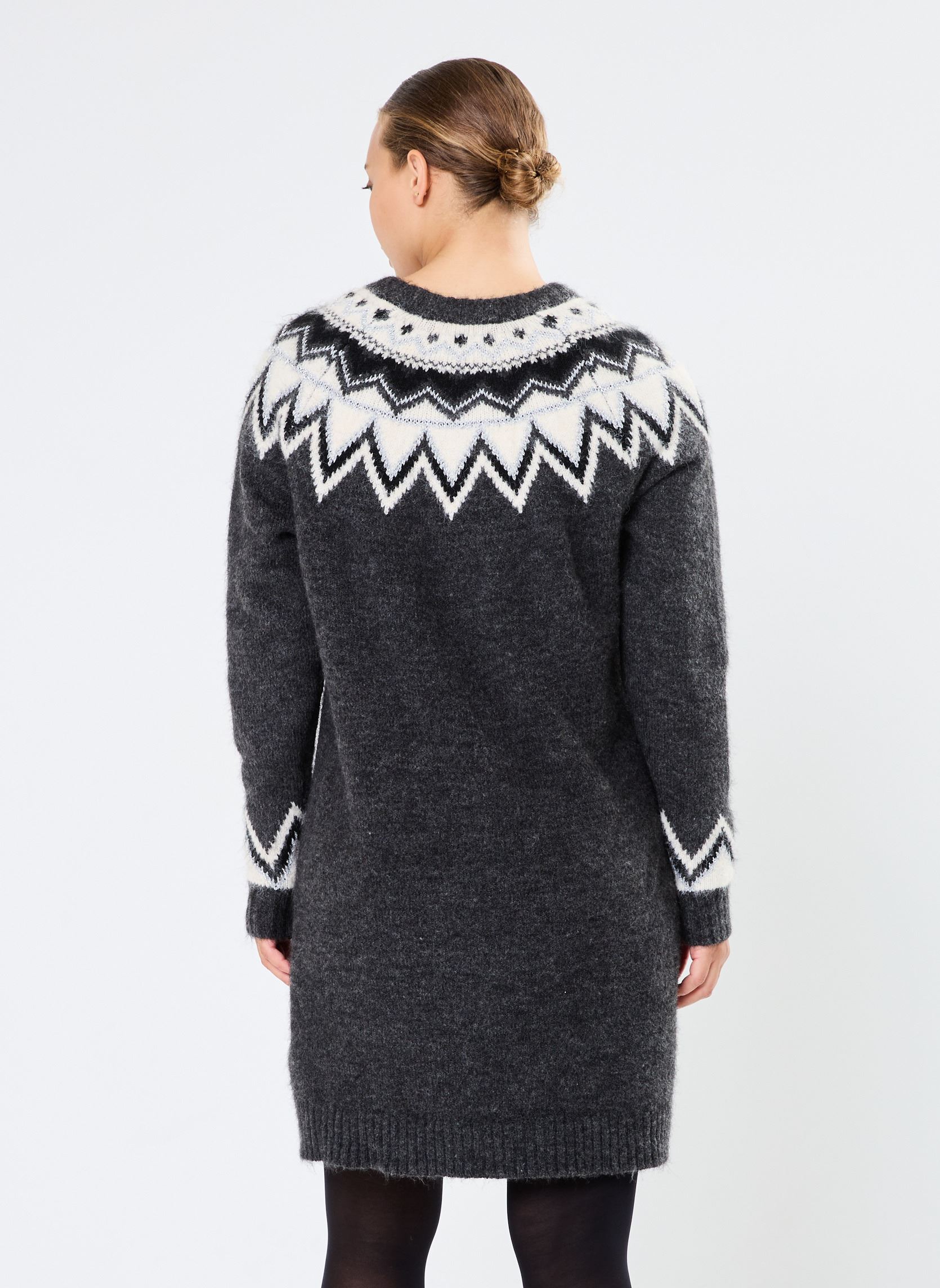 Jurken RJACQUARD dames grijs MADE BY Jurken RJACQUARD dames grijs GRIS CHINÉ FONCÉ