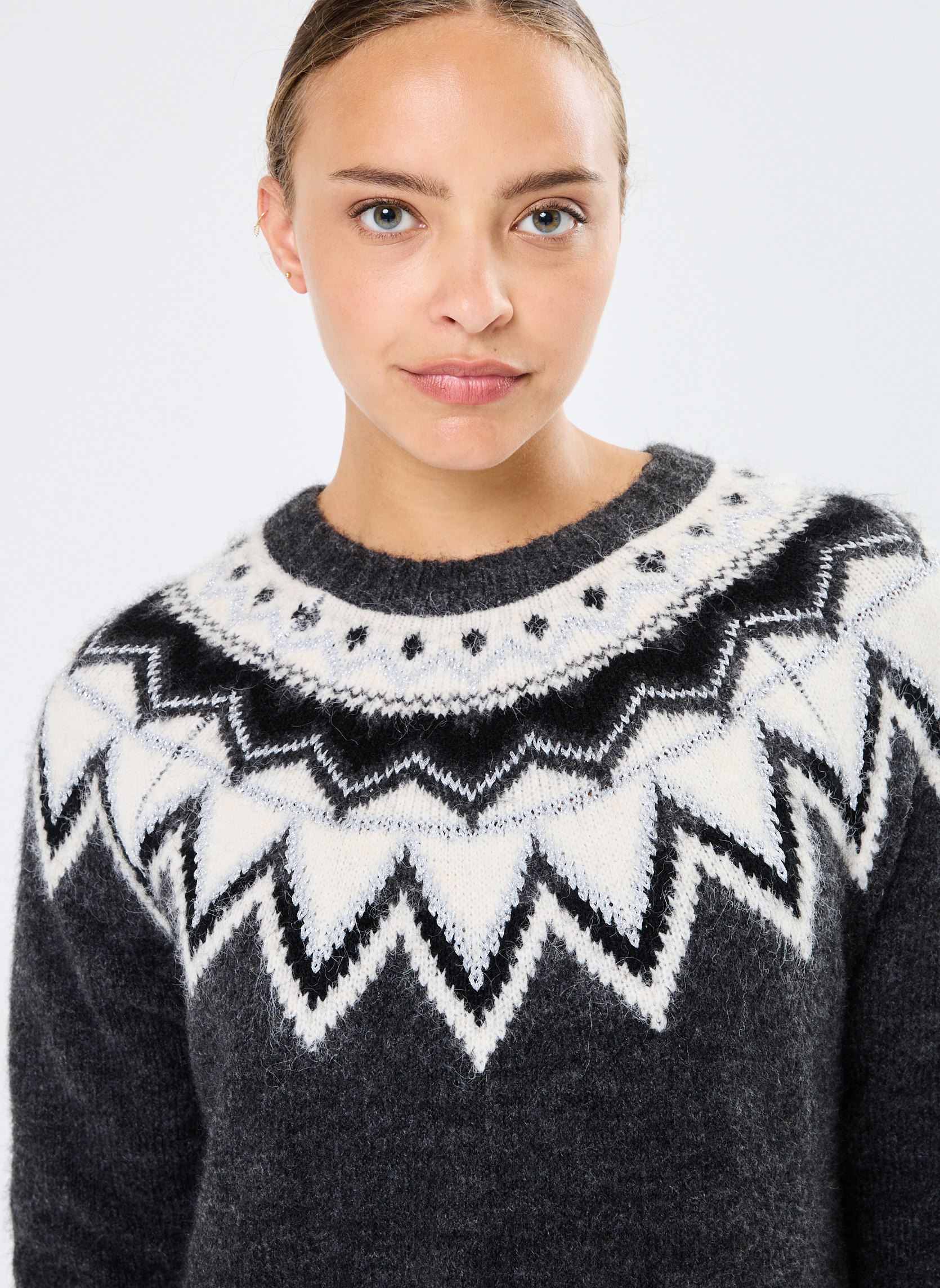 Jurken RJACQUARD dames grijs MADE BY Jurken RJACQUARD dames grijs GRIS CHINÉ FONCÉ