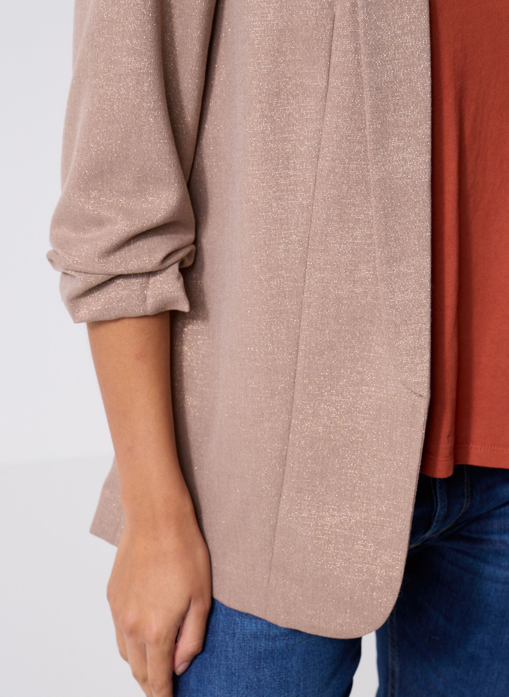 Blazer Pcbosella 3/4 Glitter Blazer Mm damen beige Pieces Blazer Pcbosella 3/4 Glitter Blazer Mm damen beige Fossil