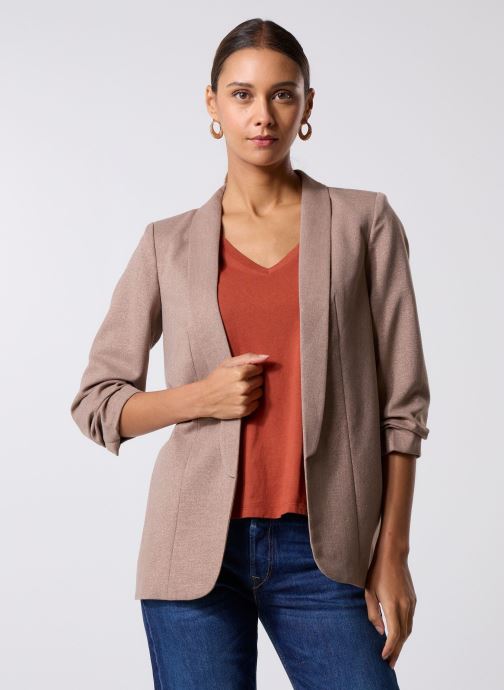 Pieces Vestes de blazer Pcbosella 3/4 Glitter Blazer Mm femme beige