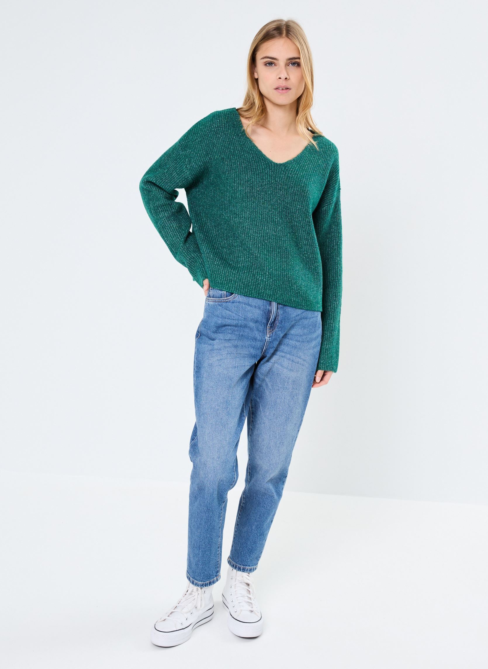 Pullover Pcnuna Ls Reversible Knit Bc damen grün Pieces Pullover Pcnuna Ls Reversible Knit Bc damen grün Evergreen