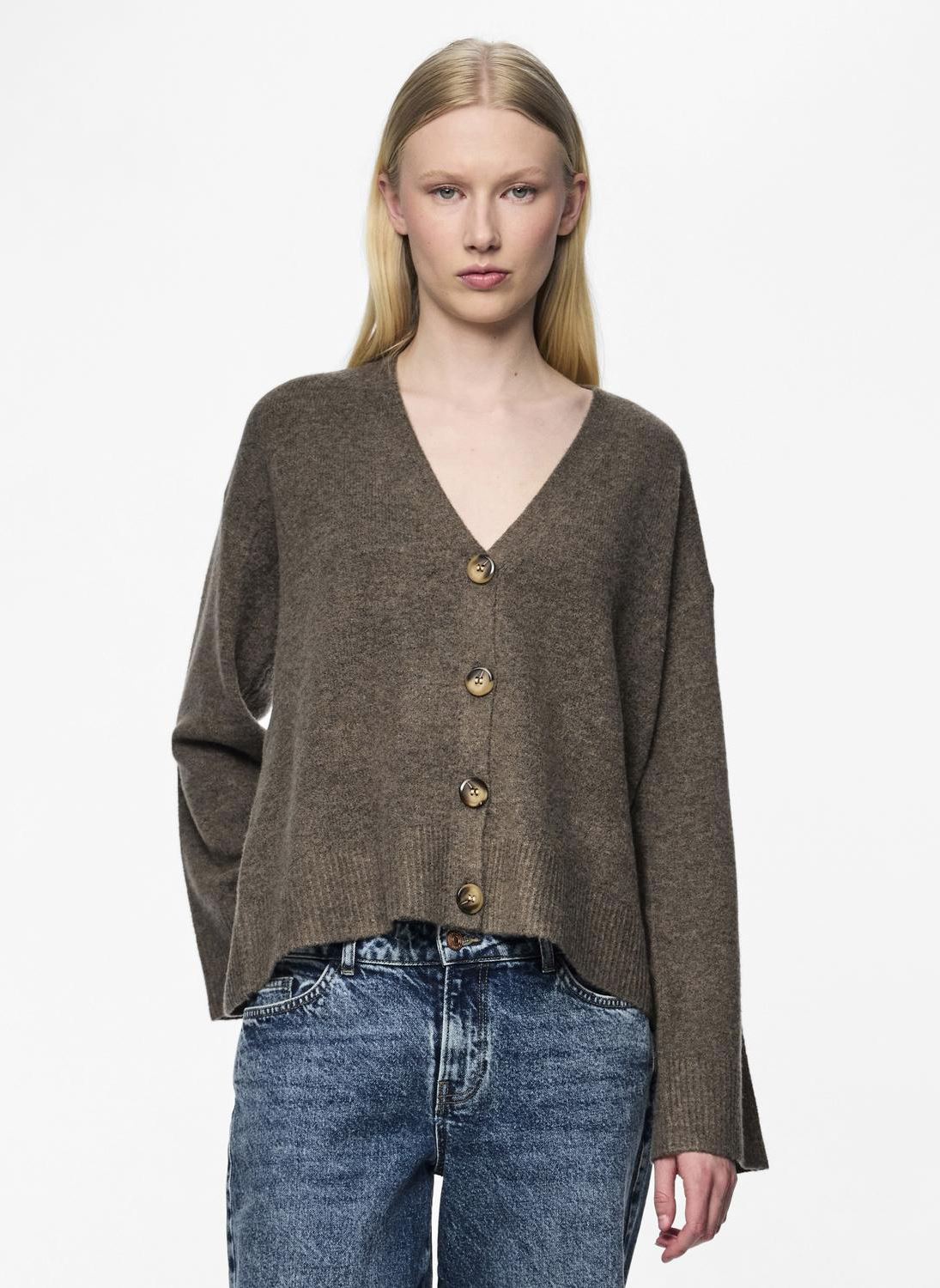 Gilets Pcnuna Ls V-Neck Knit Cardigan Bc femme marron Pieces Gilets Pcnuna Ls V-Neck Knit Cardigan Bc femme marron MOREL