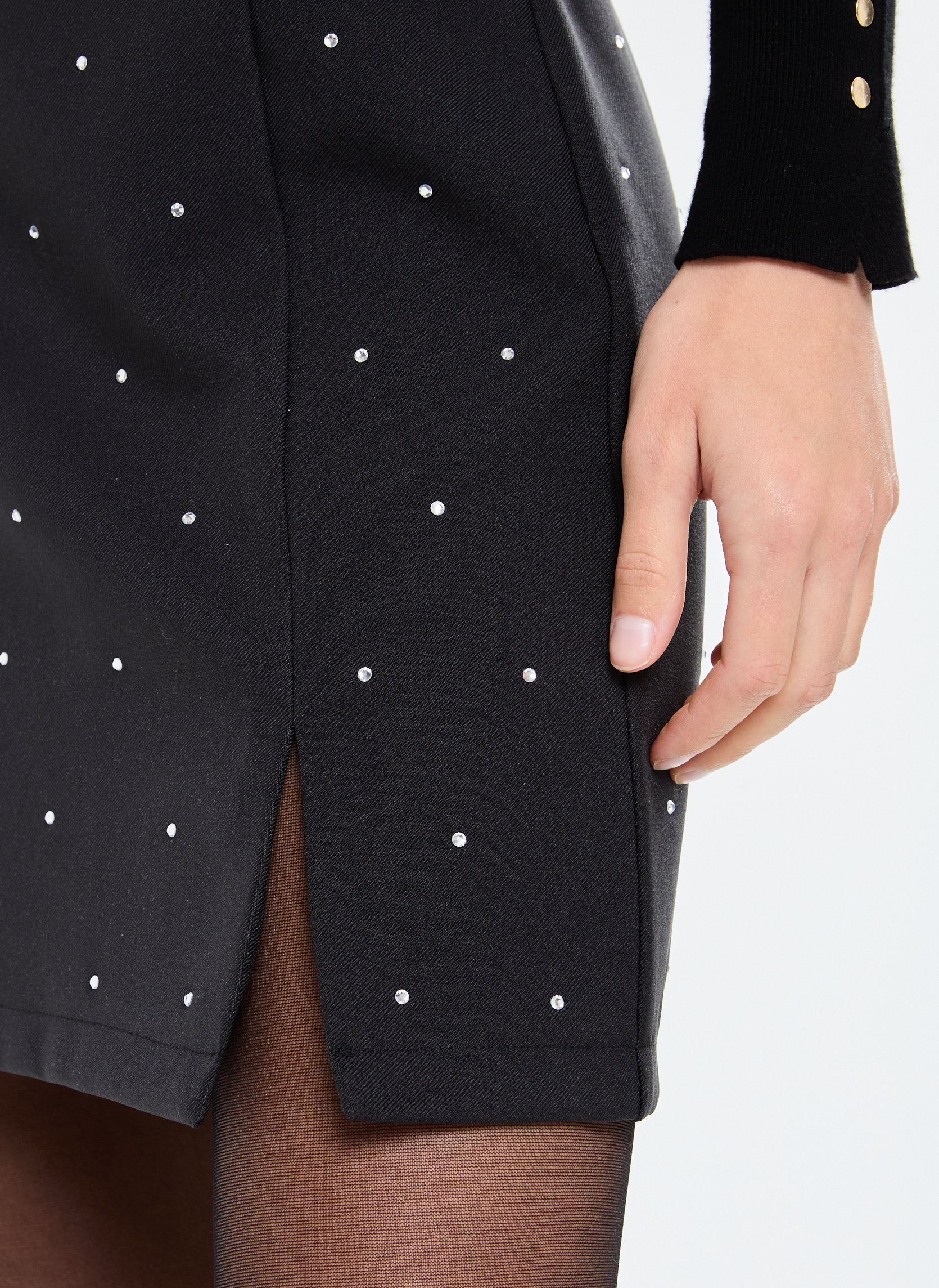 Gonne corte Pcpeva Rhinestone Hw Mini Skirt donna nero Pieces Gonne corte Pcpeva Rhinestone Hw Mini Skirt donna nero Black