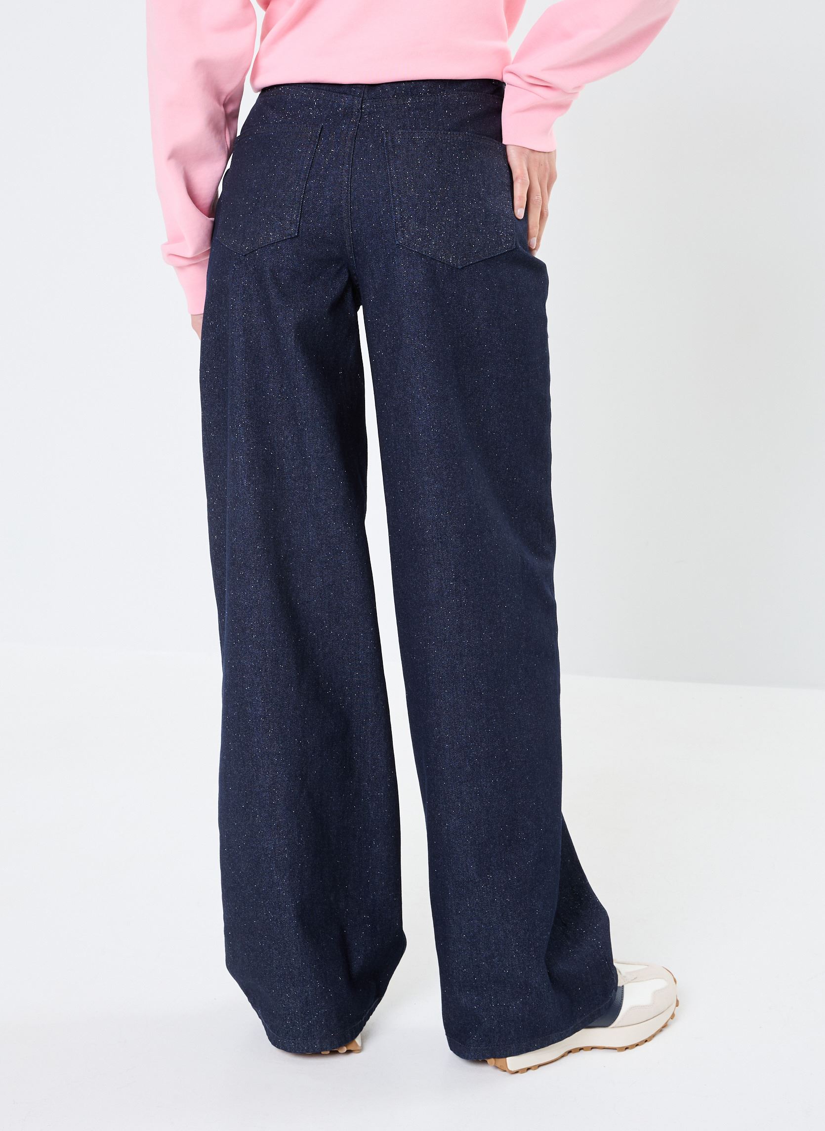 Wijde jeans / Flared Jeans Pcrevin Hw Wide Foil Jeans dames blauw Pieces Wijde jeans / Flared Jeans Pcrevin Hw Wide Foil Jeans dames blauw Dark Blue Denim