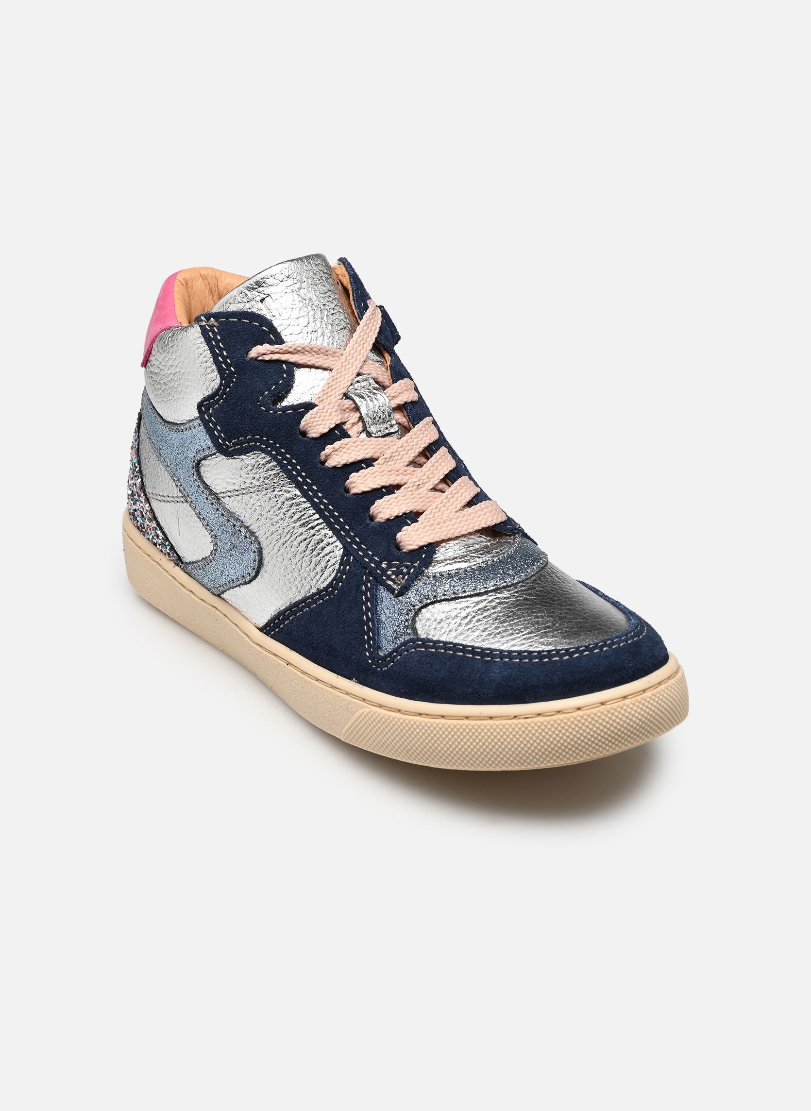 Baskets hautes Kolette fille argent Babybotte Baskets hautes Kolette fille argent ARGENT
