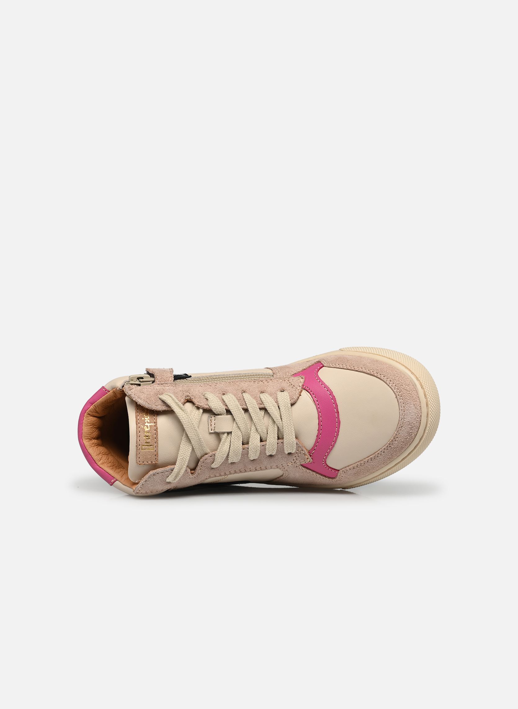 Baskets hautes Kolette fille blanc Babybotte Baskets hautes Kolette fille blanc TEXANO LATTE/SURF