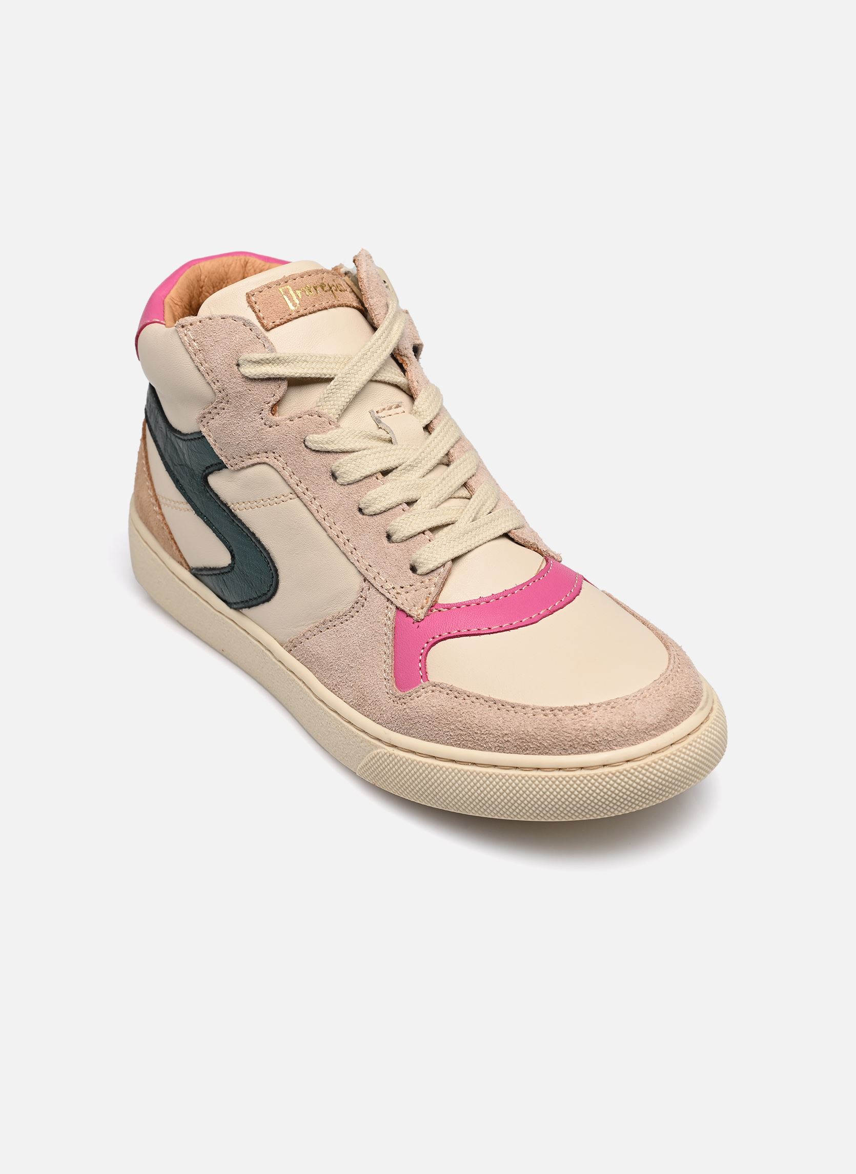 Baskets hautes Kolette fille blanc Babybotte Baskets hautes Kolette fille blanc TEXANO LATTE/SURF