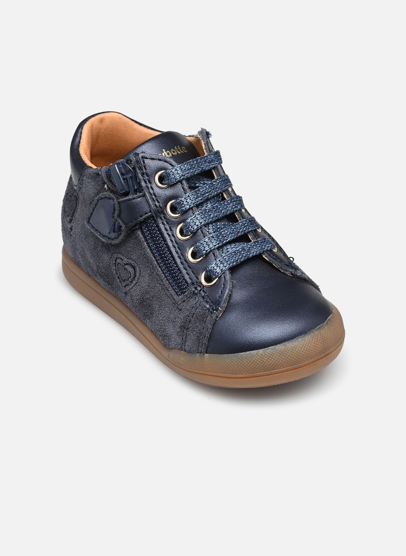 Bottines Folie fille bleu Babybotte Bottines Folie fille bleu VELOUR BLU/BABY MIELE