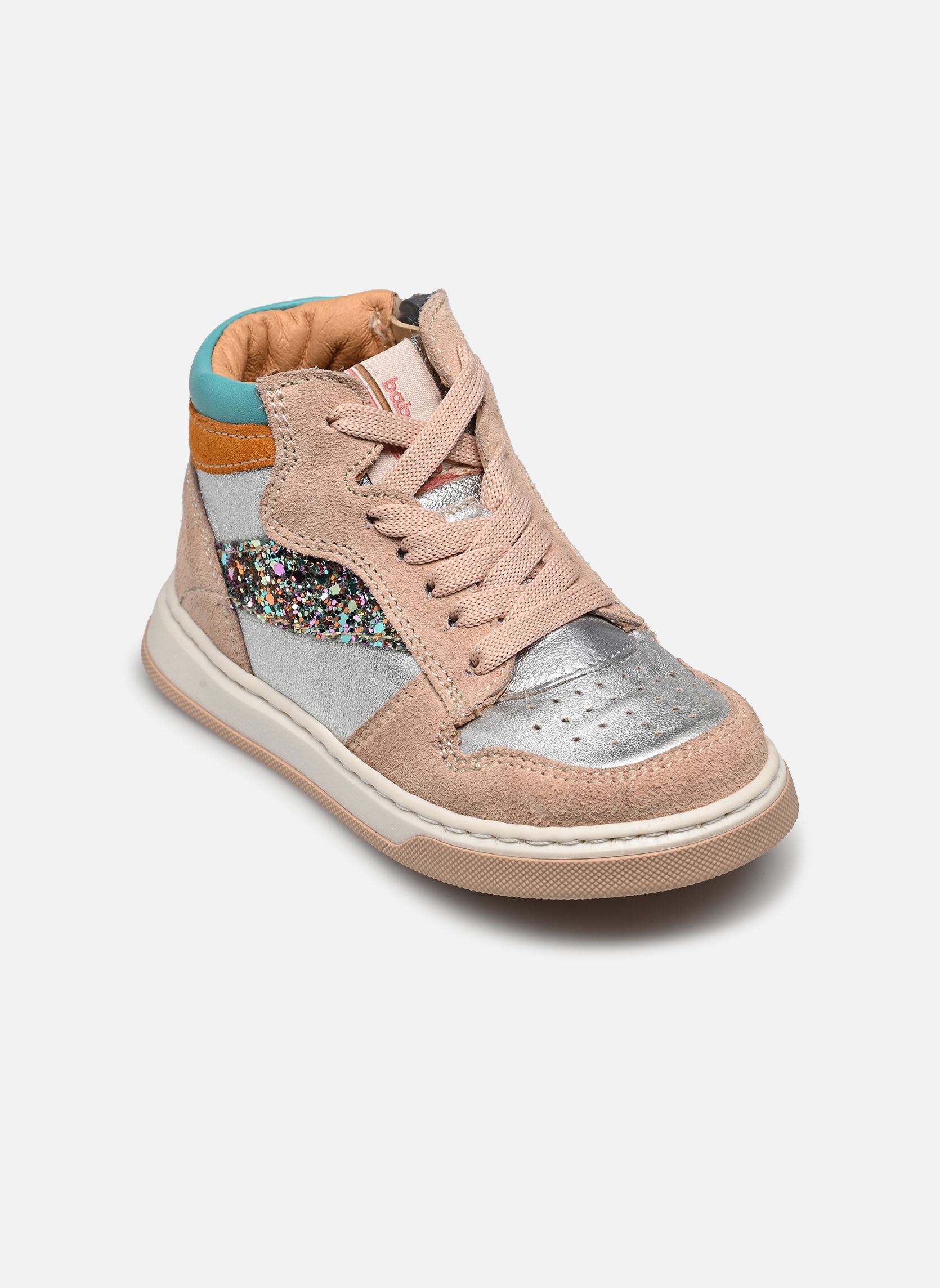 Sneakers alte American bambina multicolore Babybotte Sneakers alte American bambina multicolore MANH ARGENTO/DORA PANNA