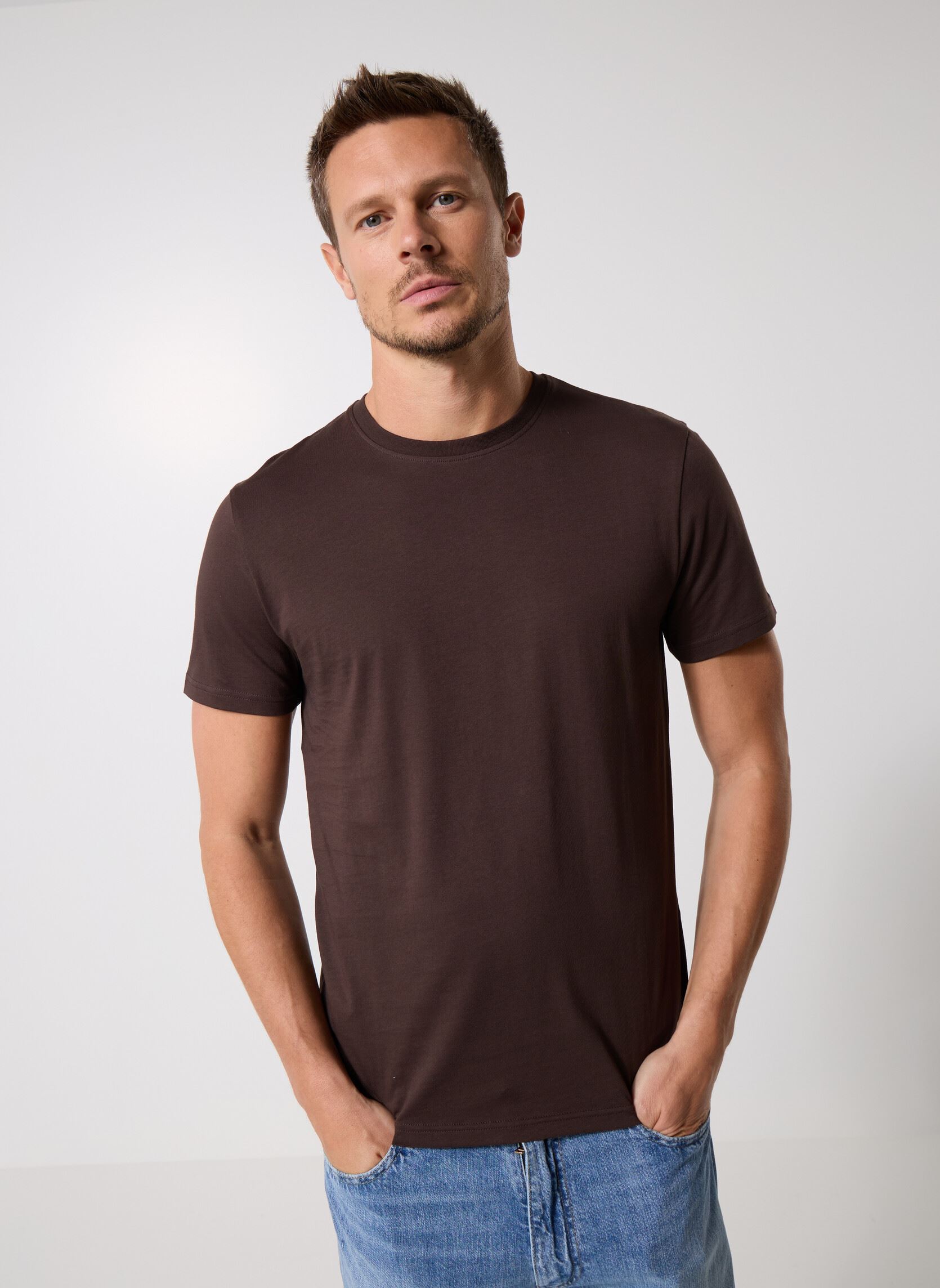 Kurzarm-T-Shirts TASKO herren braun MADE BY Kurzarm-T-Shirts TASKO herren braun Mulch
