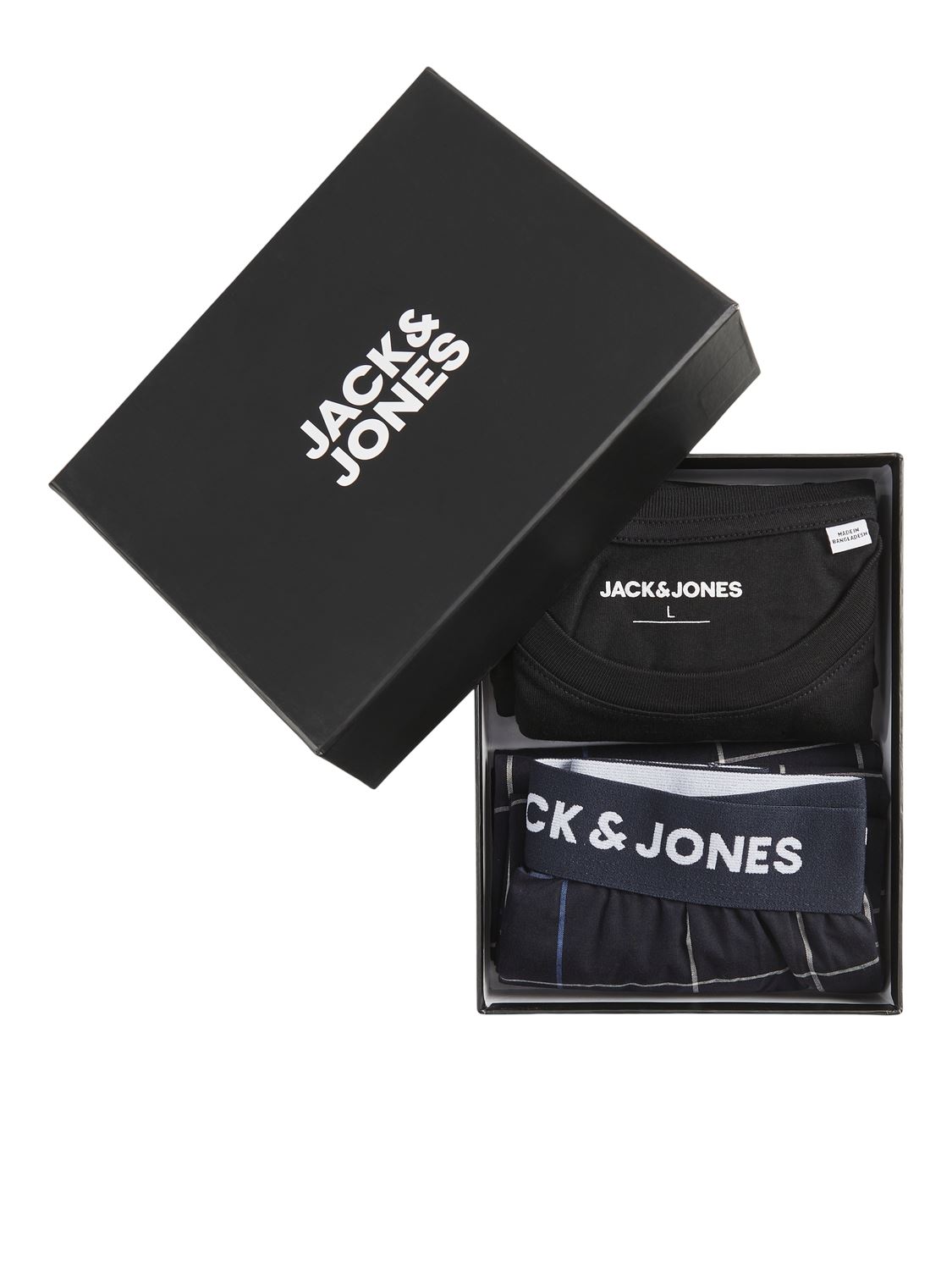 Overige accessoires Jacbasic Tee And Woven Pants Giftbox heren zwart Jack & Jones Overige accessoires Jacbasic Tee And Woven Pants Giftbox heren zwart BLACK