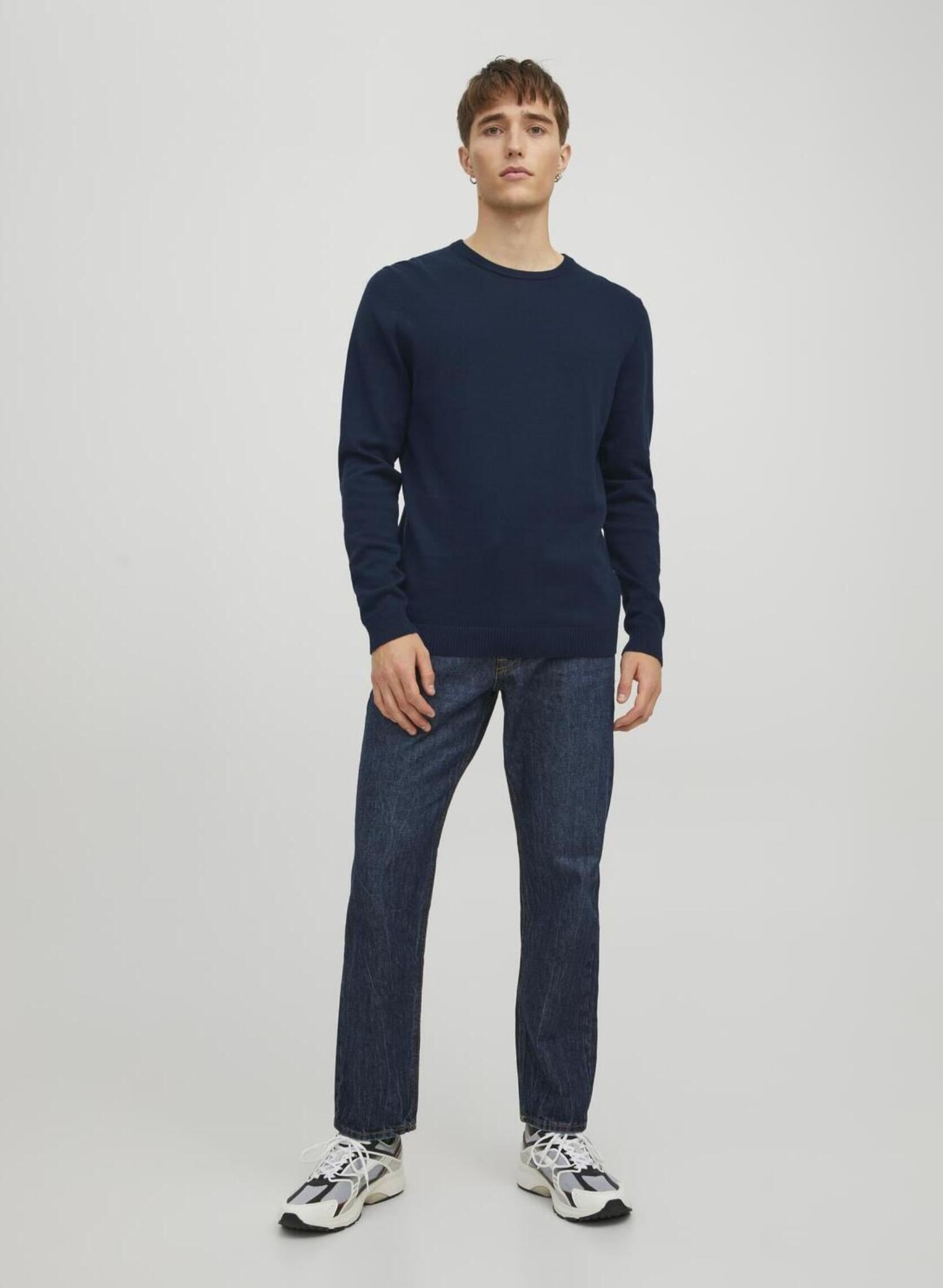Pullover Jjebasic knit Crew Noos herren blau Jack & Jones Pullover Jjebasic knit Crew Noos herren blau Navy Blazer