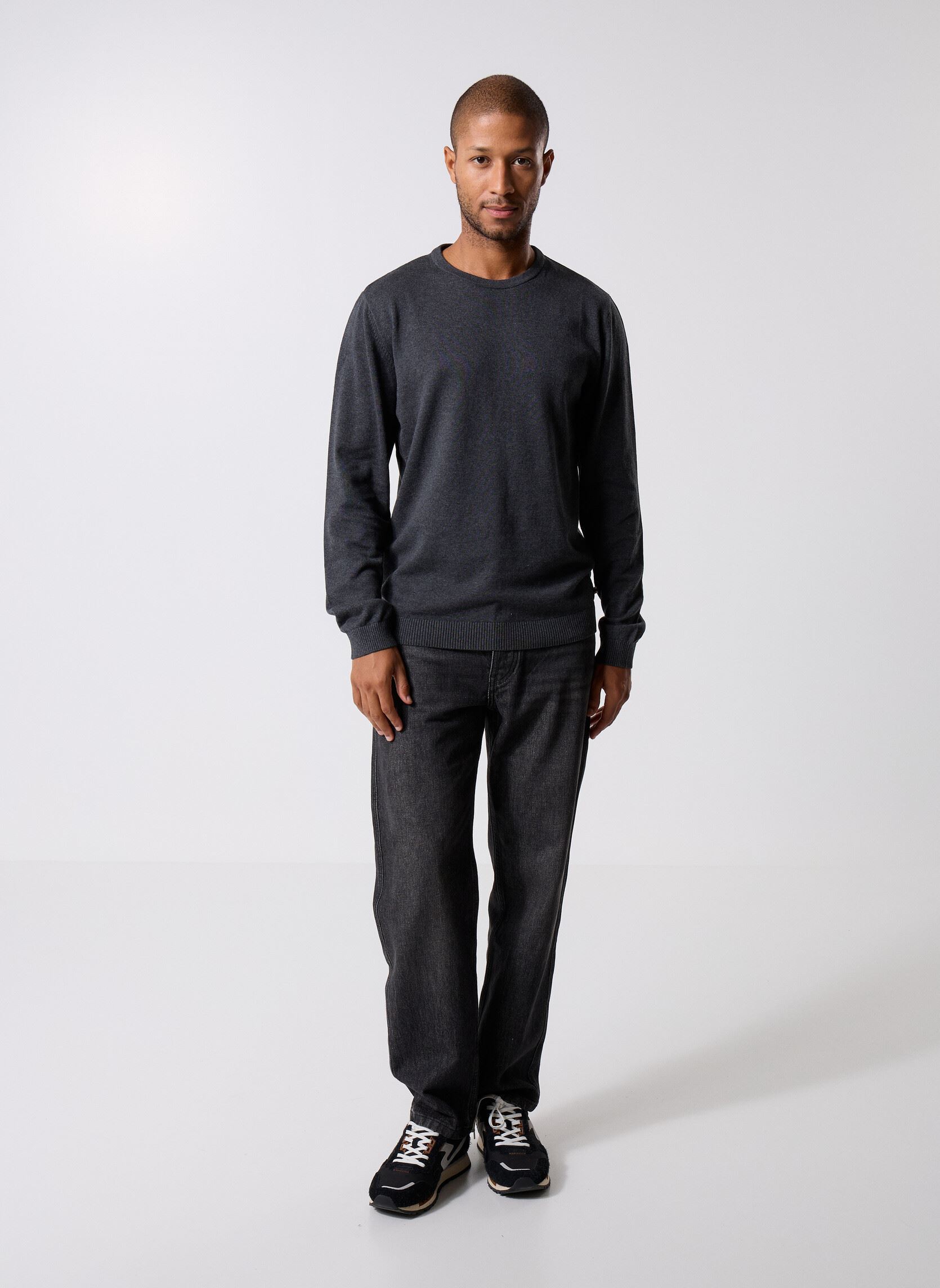 Pullover Jjebasic knit Crew Noos herren grau Jack & Jones Pullover Jjebasic knit Crew Noos herren grau DARK GREY MELANGE