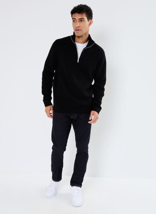 JACK & JONES Jornorrebro Knit Half Zip SN, Grigio Scuro mélange, XS