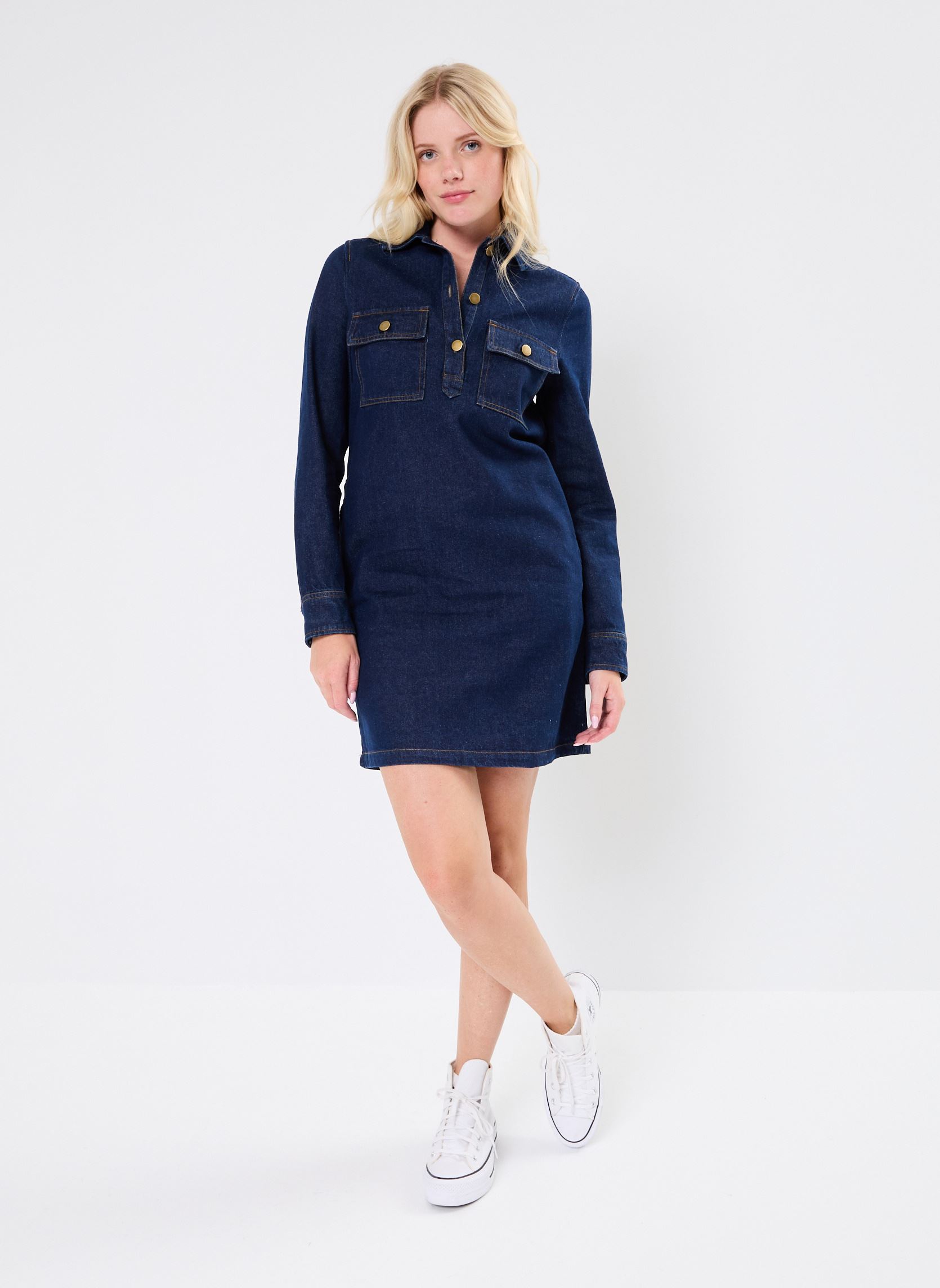 Kleider Habi damen blau ARTLOVE Kleider Habi damen blau DENIM-BLUE
