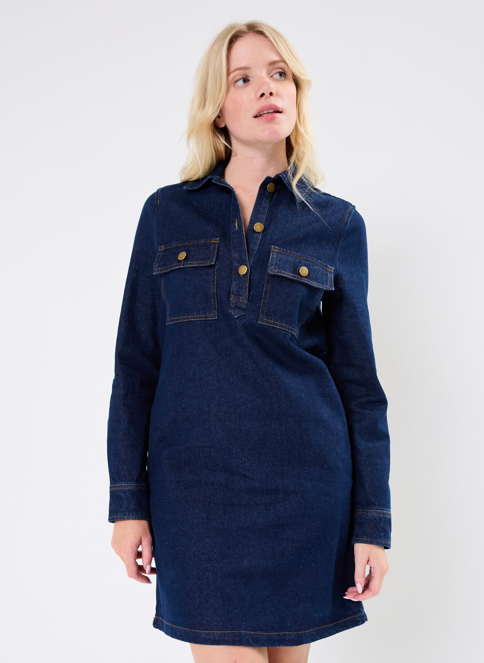 Kleider Habi damen blau ARTLOVE Kleider Habi damen blau DENIM-BLUE