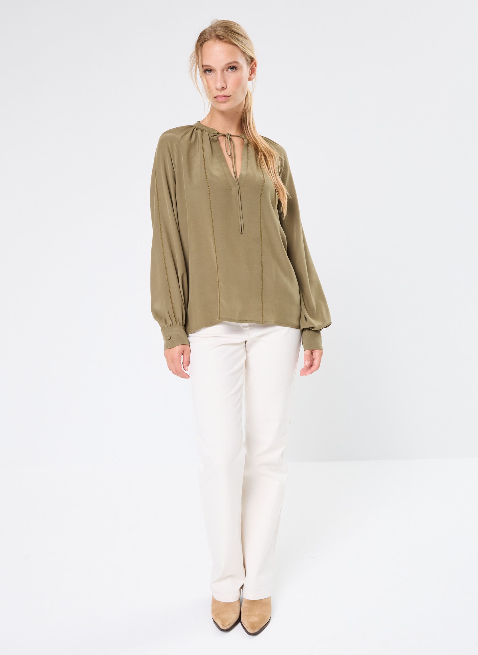 Blouses manches longues Engie femme vert ARTLOVE Blouses manches longues Engie femme vert KHAKI