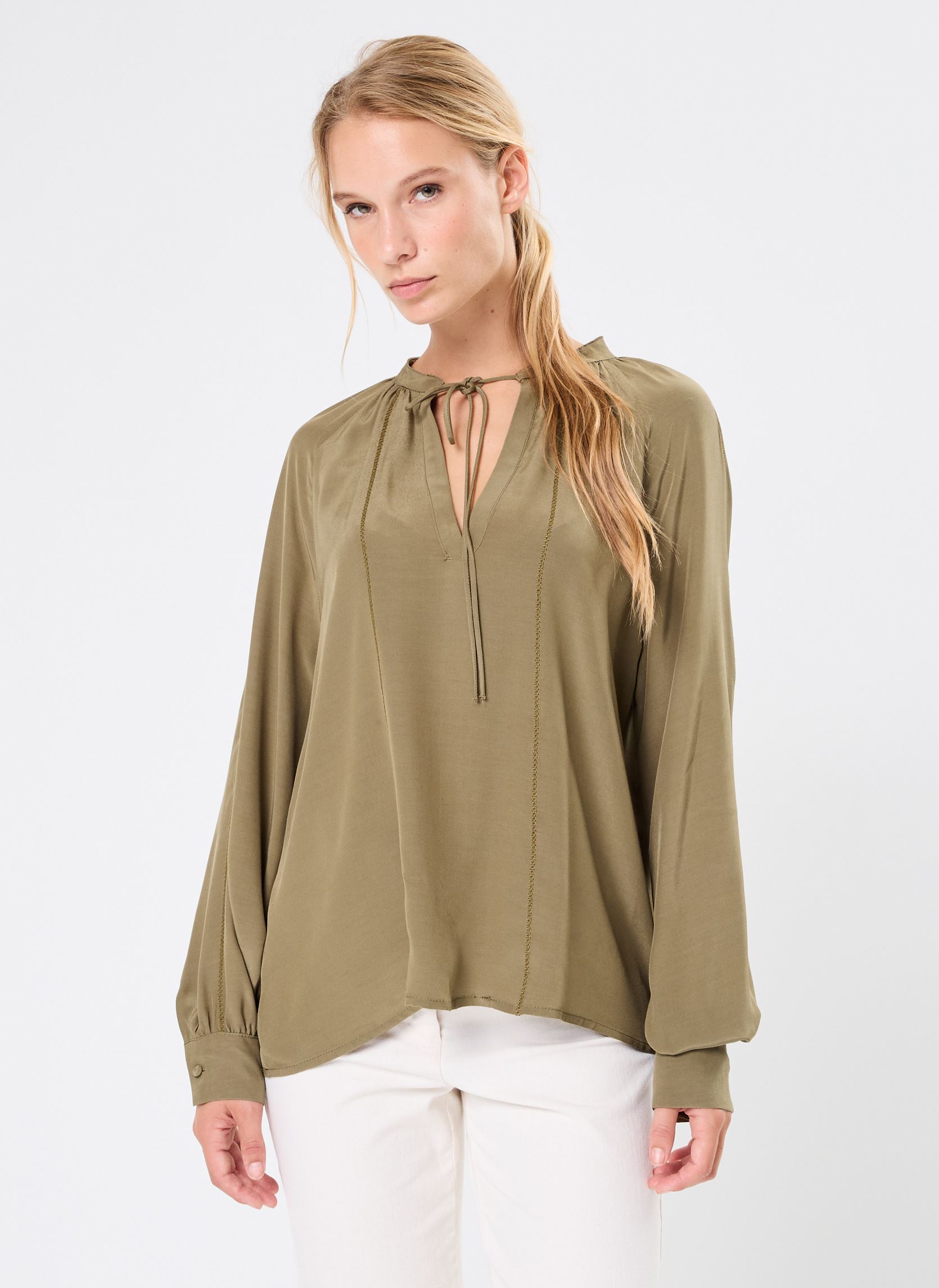 Blouses manches longues Engie femme vert ARTLOVE Blouses manches longues Engie femme vert KHAKI