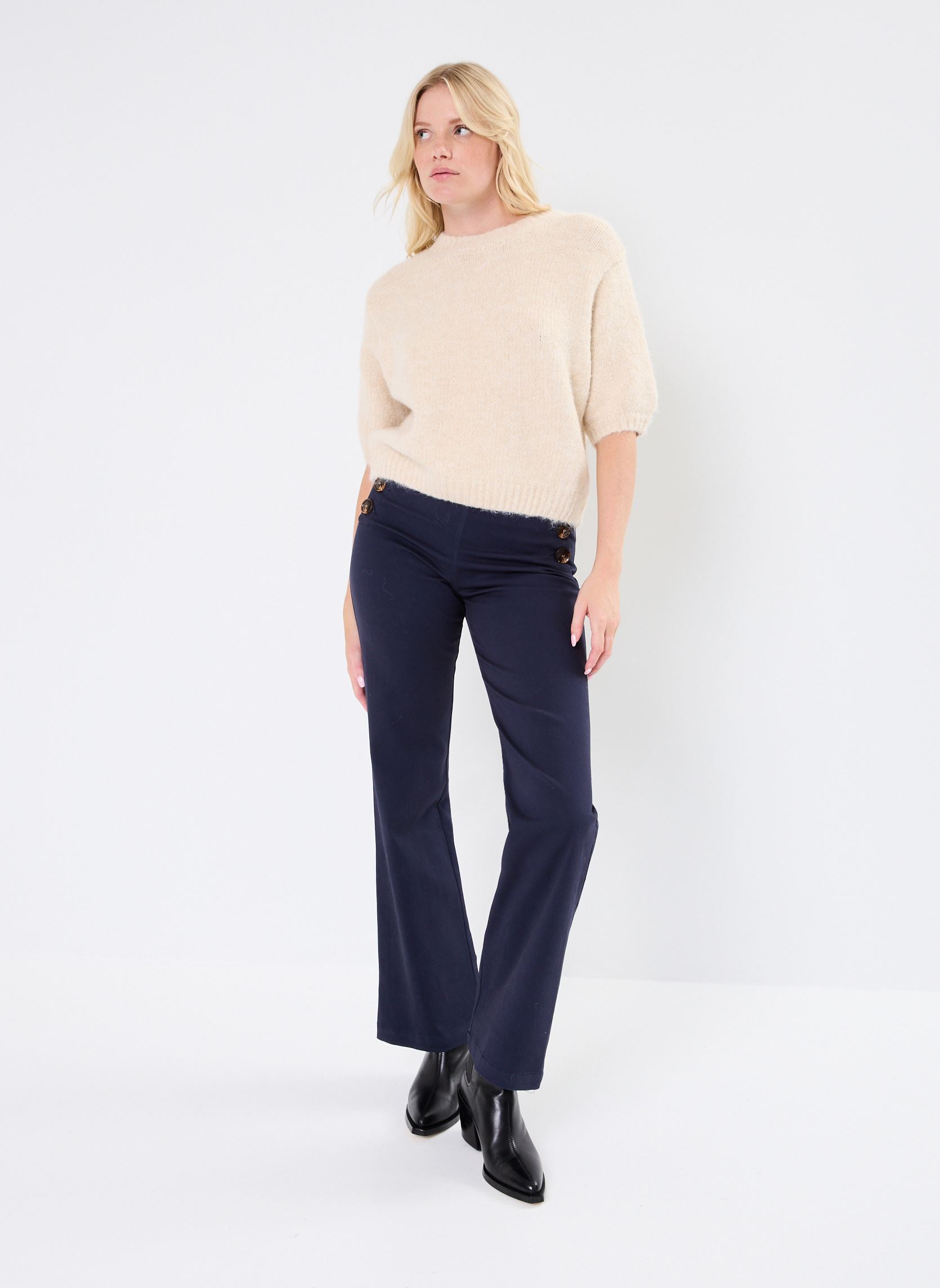 Pantalons droit Hada femme bleu ARTLOVE Pantalons droit Hada femme bleu Navy