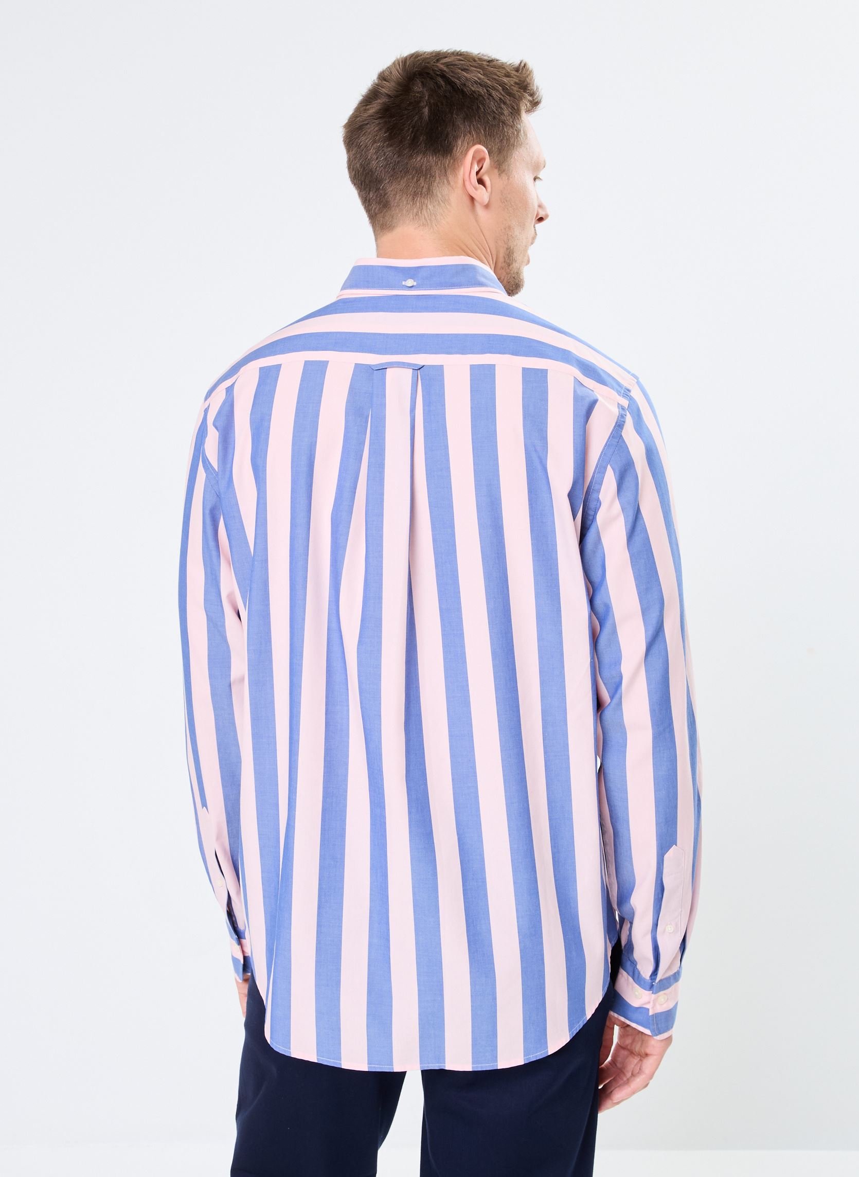 Chemises Reg Poplin Parasol Stripe Shirt homme rose GANT Chemises Reg Poplin Parasol Stripe Shirt homme rose ROSE