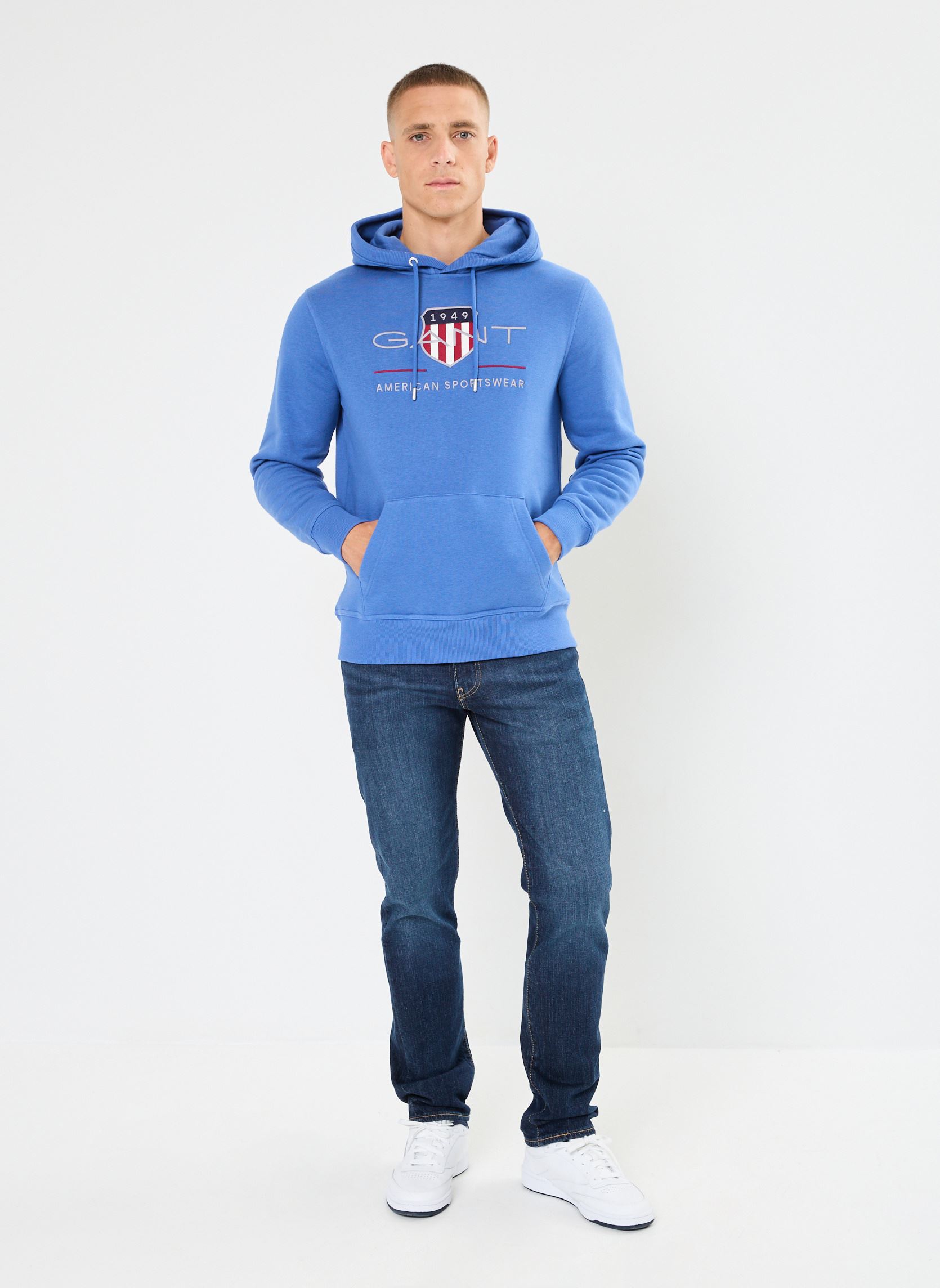 Hoodies Reg Archive Shield Hoodie heren blauw GANT Hoodies Reg Archive Shield Hoodie heren blauw BLEU ARMEE