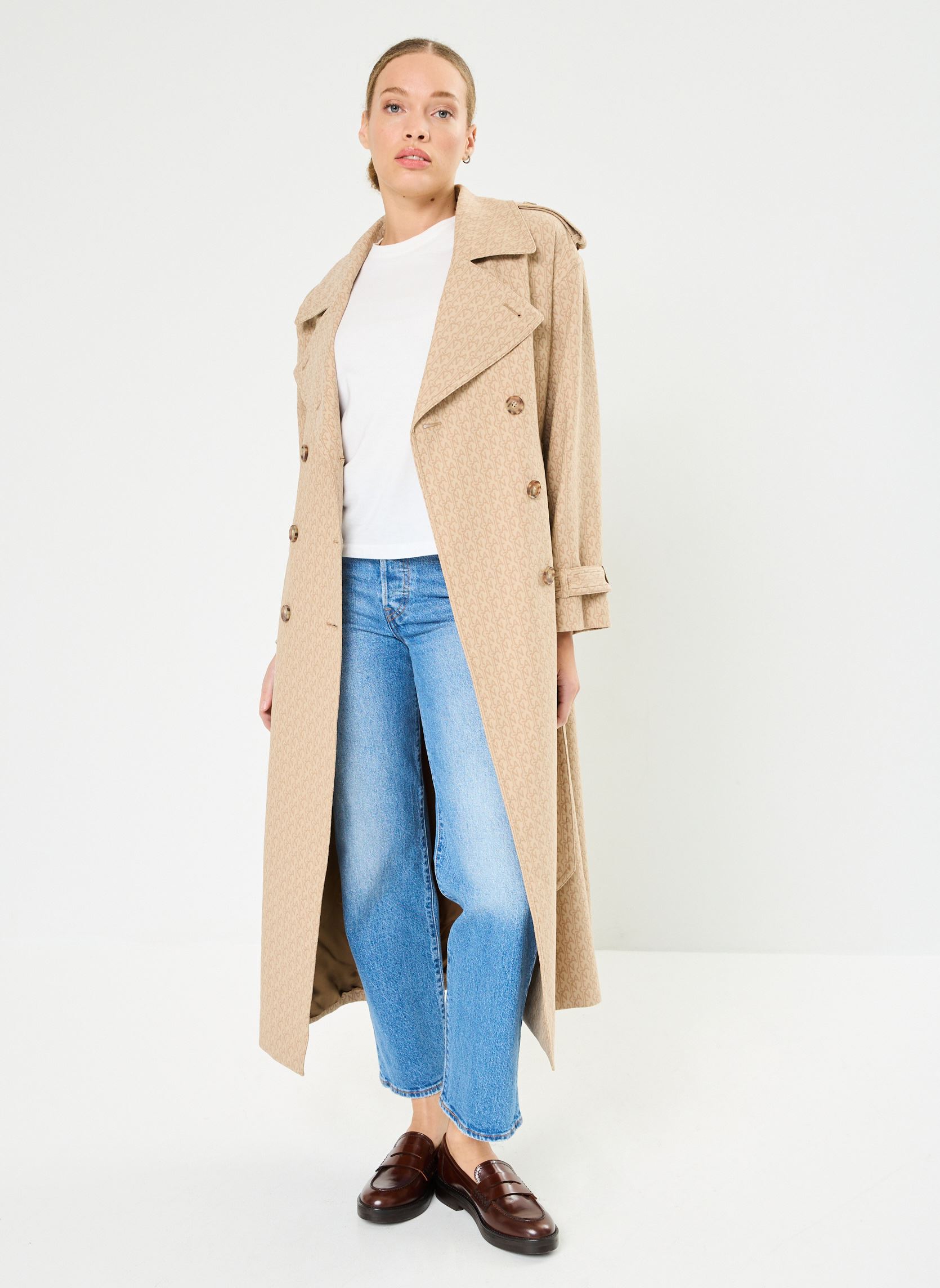 Trench - Impermeabile Monogram Jacquard Trench Coat donna beige GANT Trench - Impermeabile Monogram Jacquard Trench Coat donna beige KHAKI FONCE