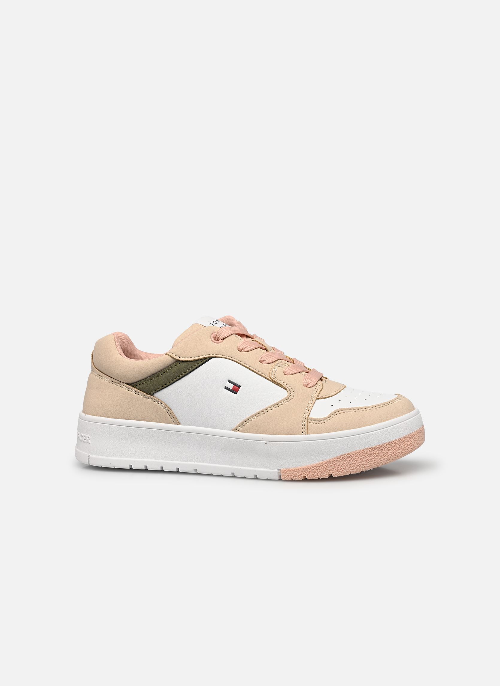 Baskets basses Low cute lace-up sneaker A fille beige Tommy Hilfiger Baskets basses Low cute lace-up sneaker A fille beige beige/white