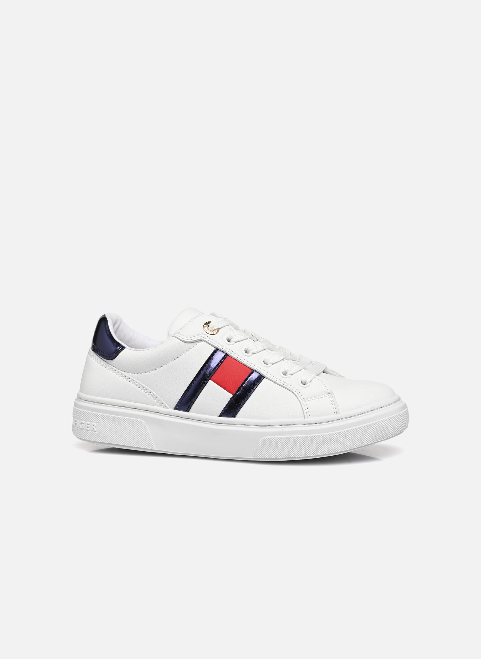 Baskets basses Flag low cut lace-up sneaker A fille blanc Tommy Hilfiger Baskets basses Flag low cut lace-up sneaker A fille blanc White