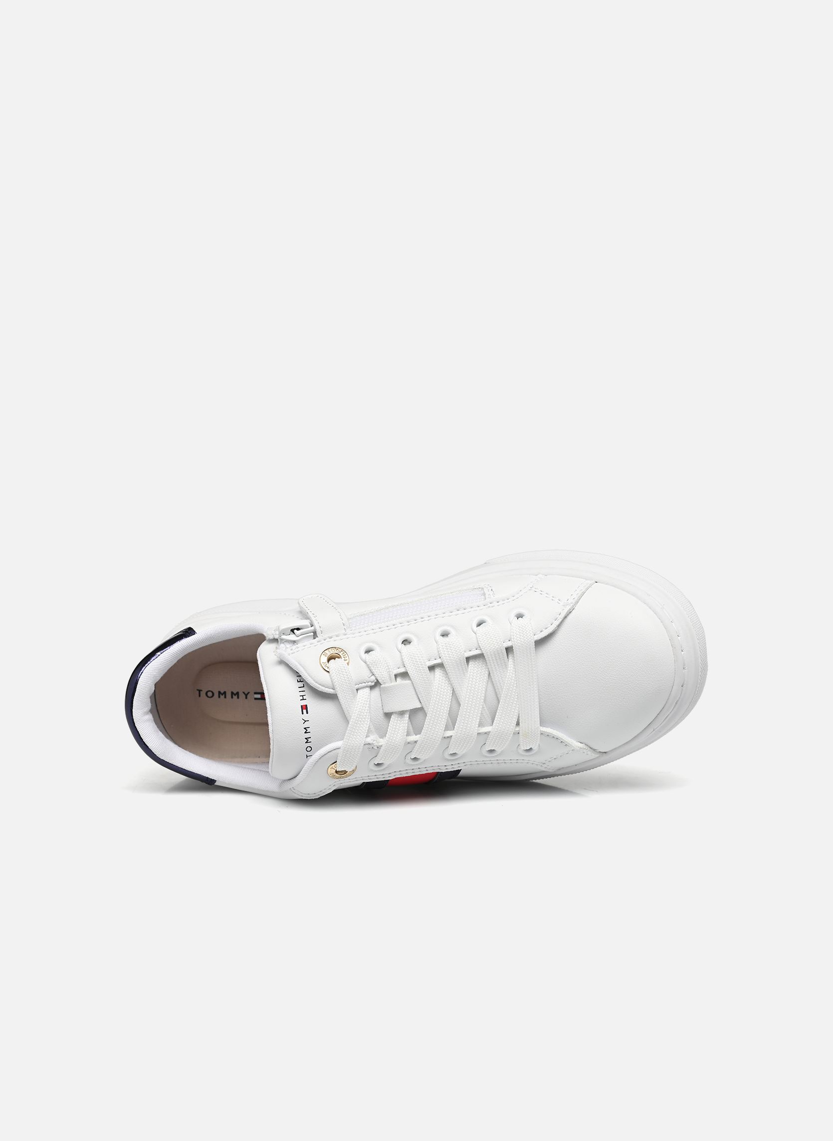 Baskets basses Flag low cut lace-up sneaker A fille blanc Tommy Hilfiger Baskets basses Flag low cut lace-up sneaker A fille blanc White